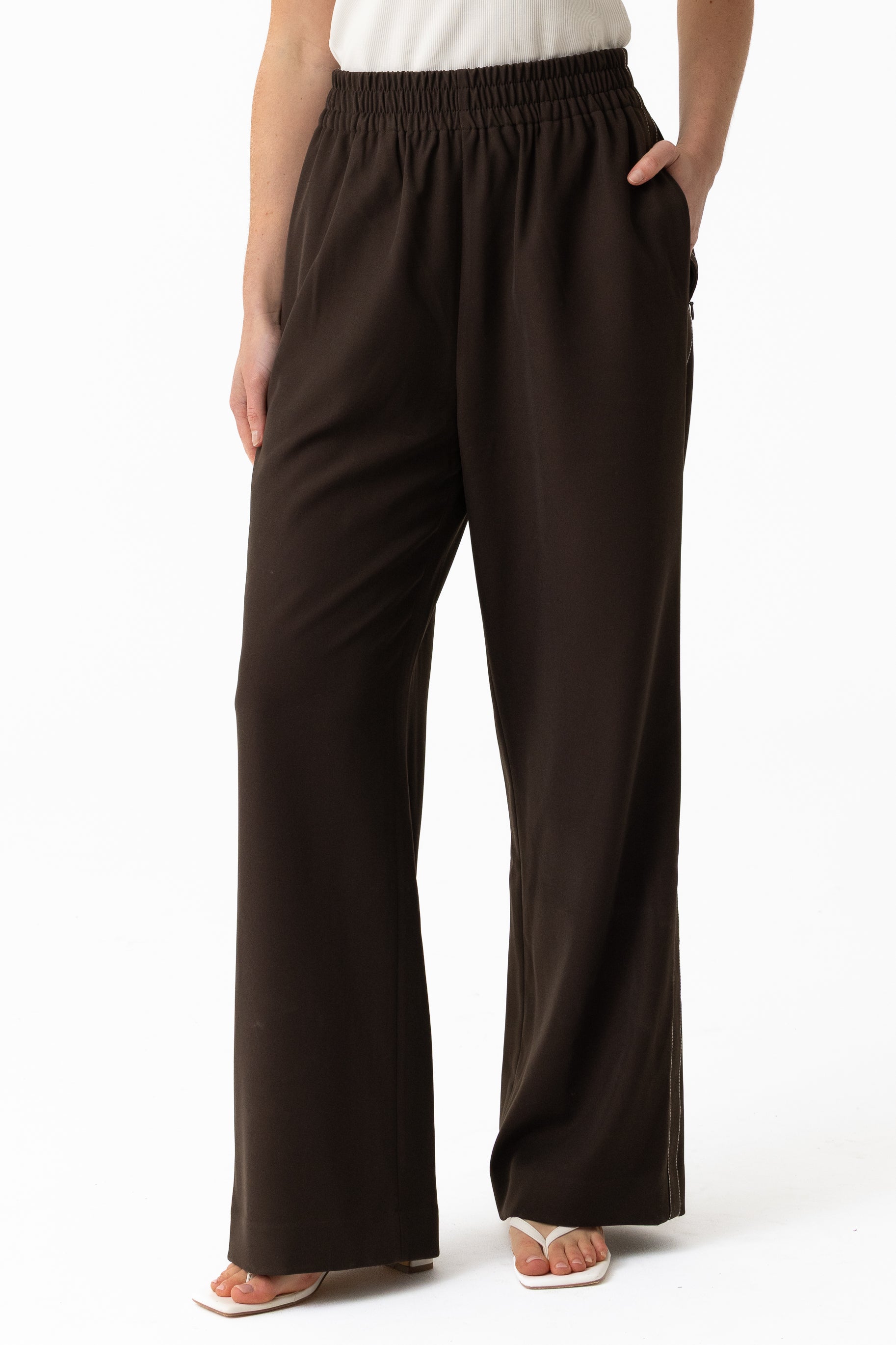 Staple Wide Leg Pants - Dark Espresso