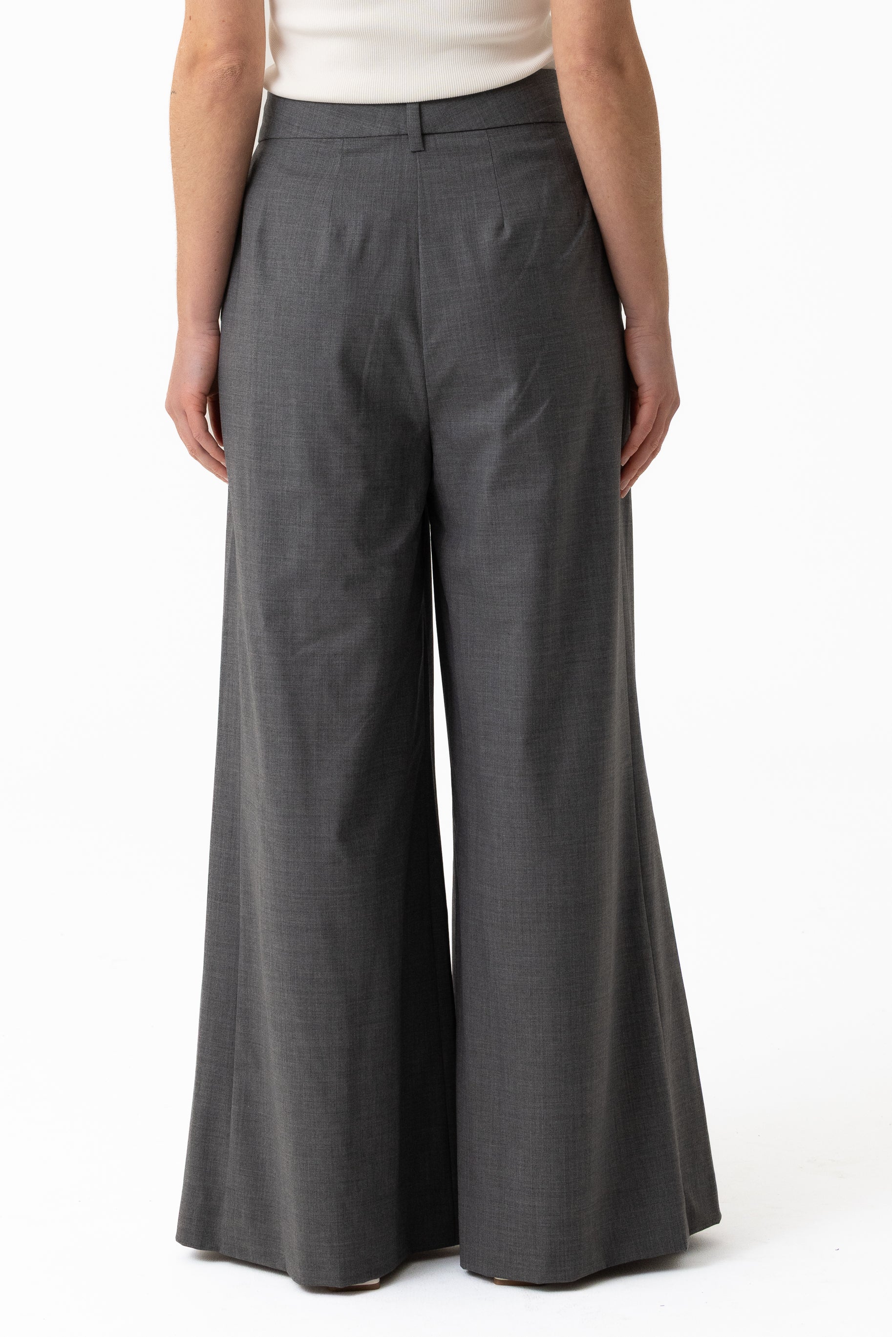Leena Wool Tailored Pant - Charcoal