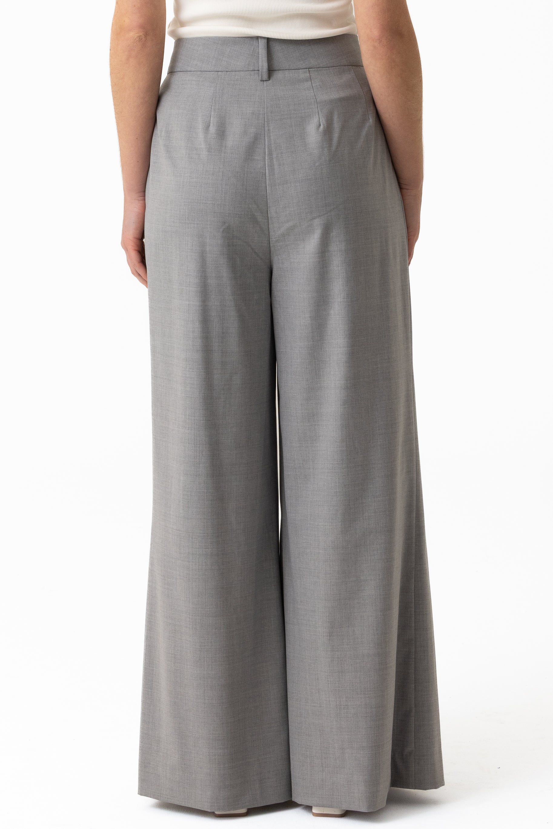 Leena Wool Tailored Pant - Ash Grey