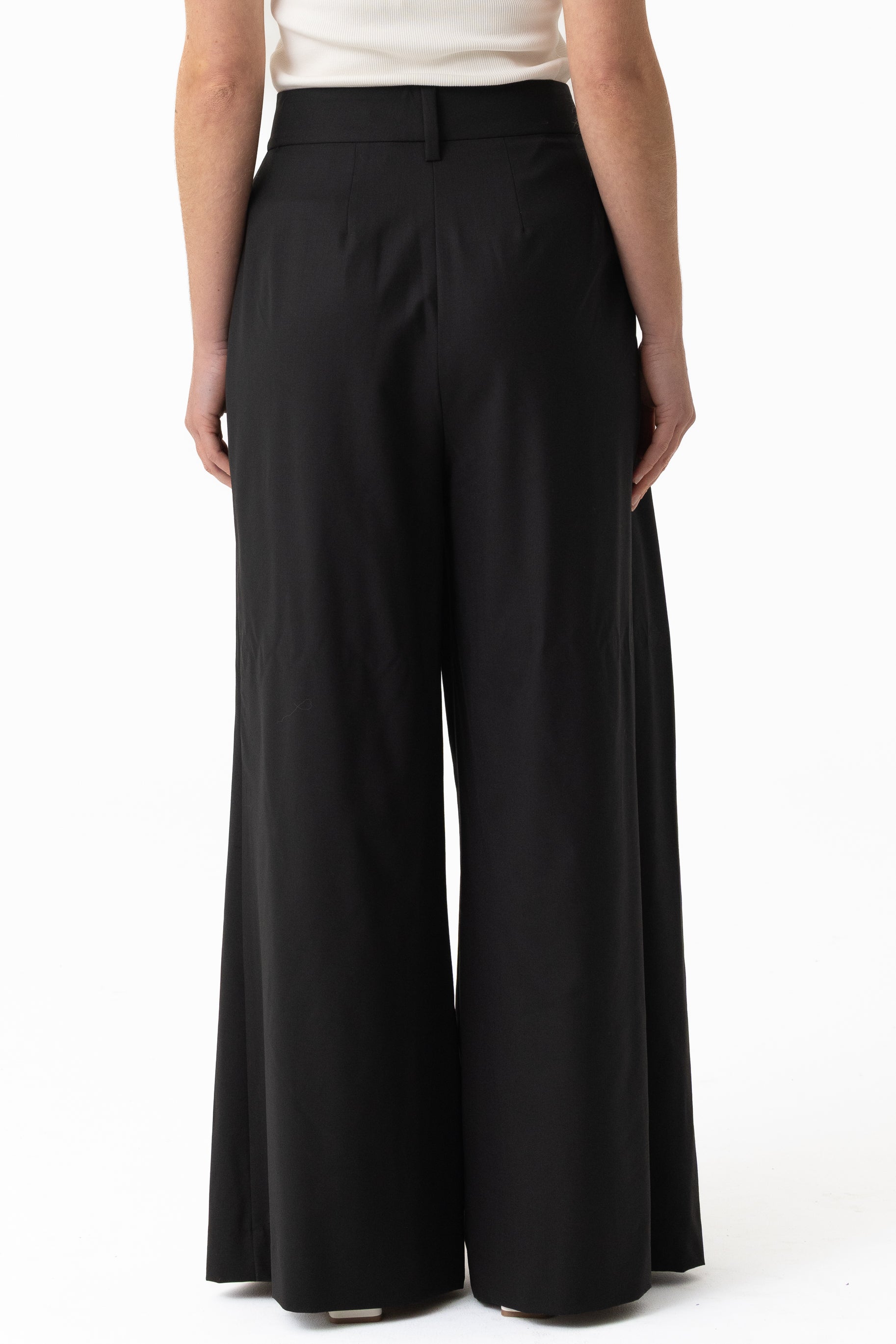 Leena Wool Tailored Pant - Black
