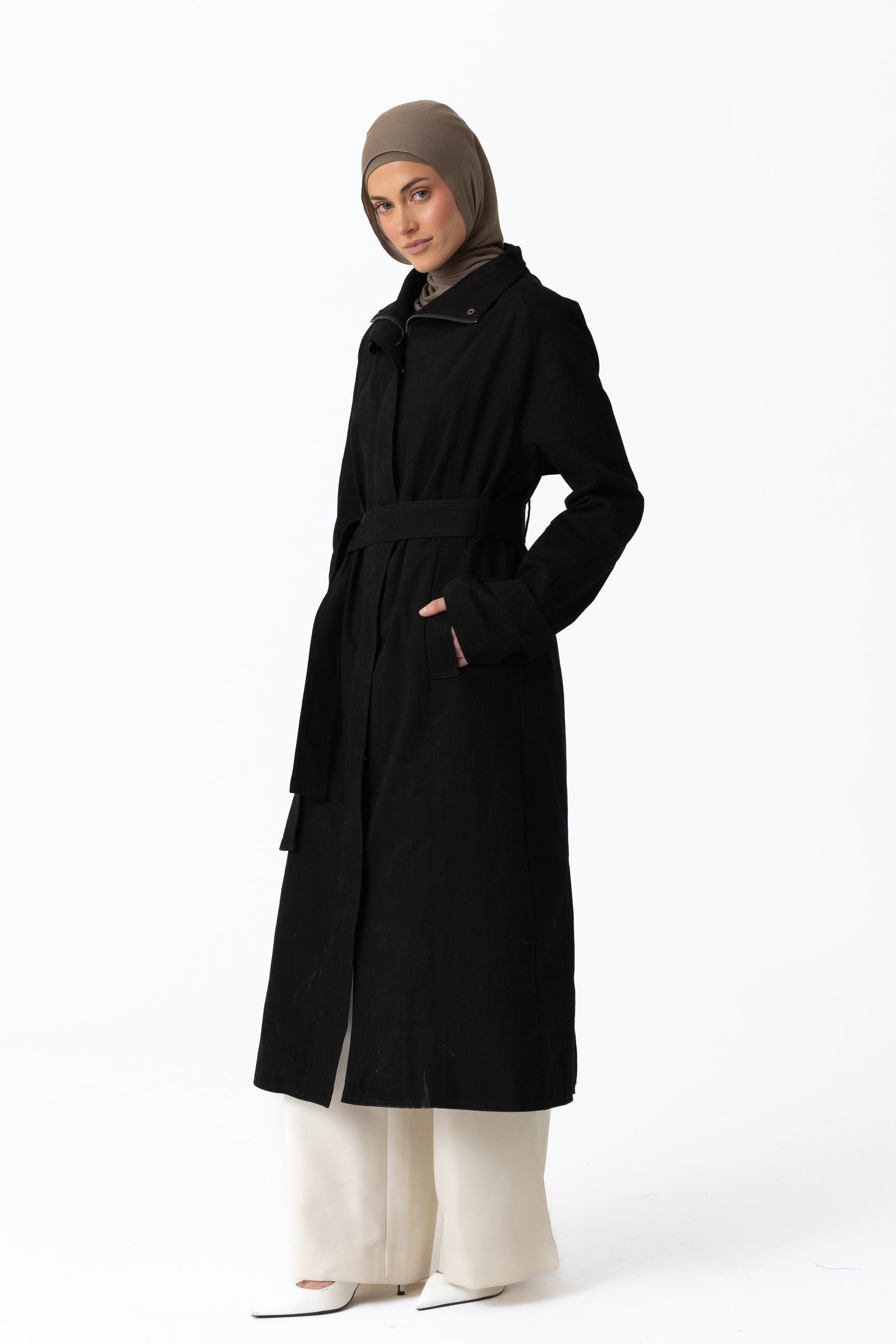 Canvas Trench Coat - Black