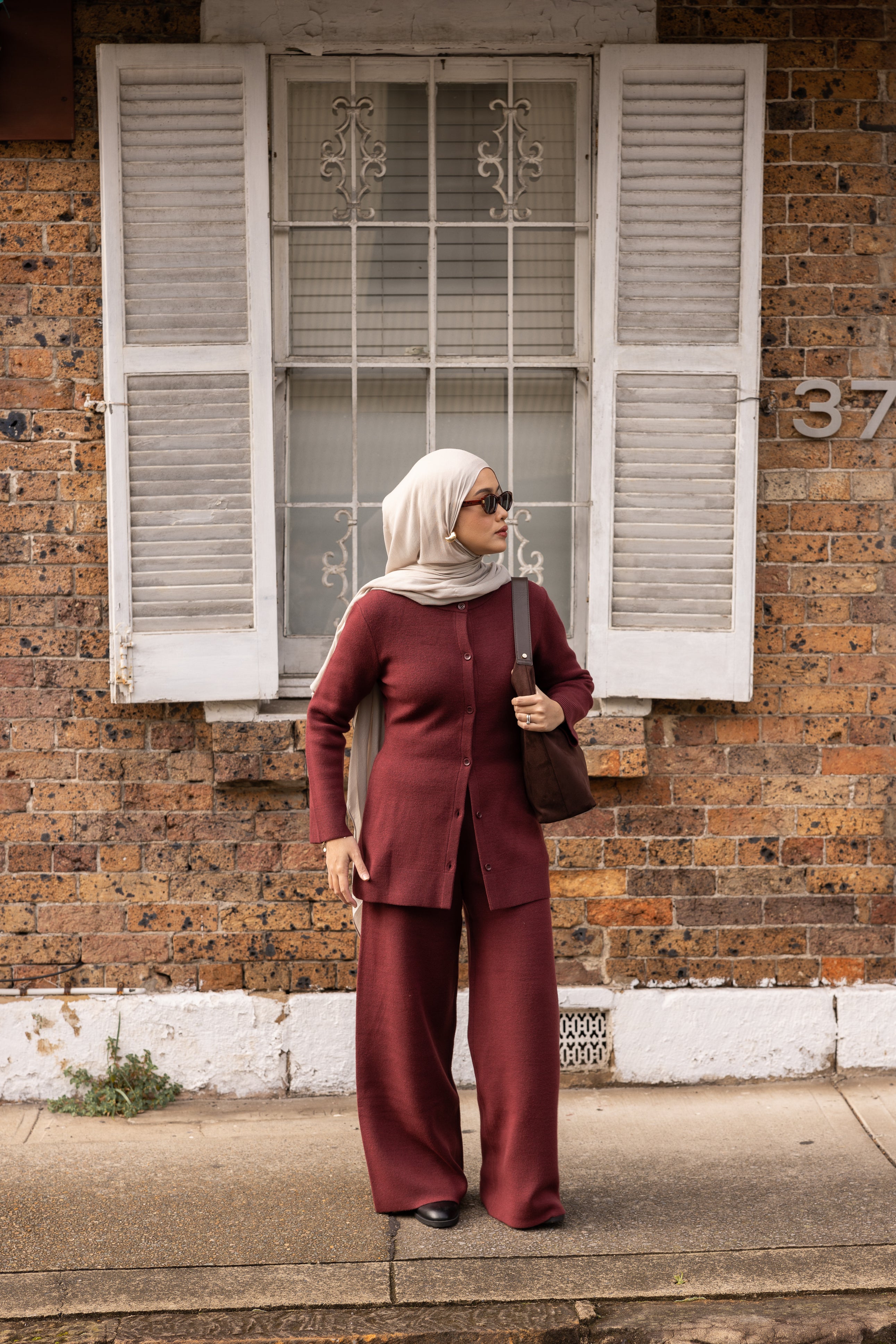 Marea Knit Cardigan - Burgundy