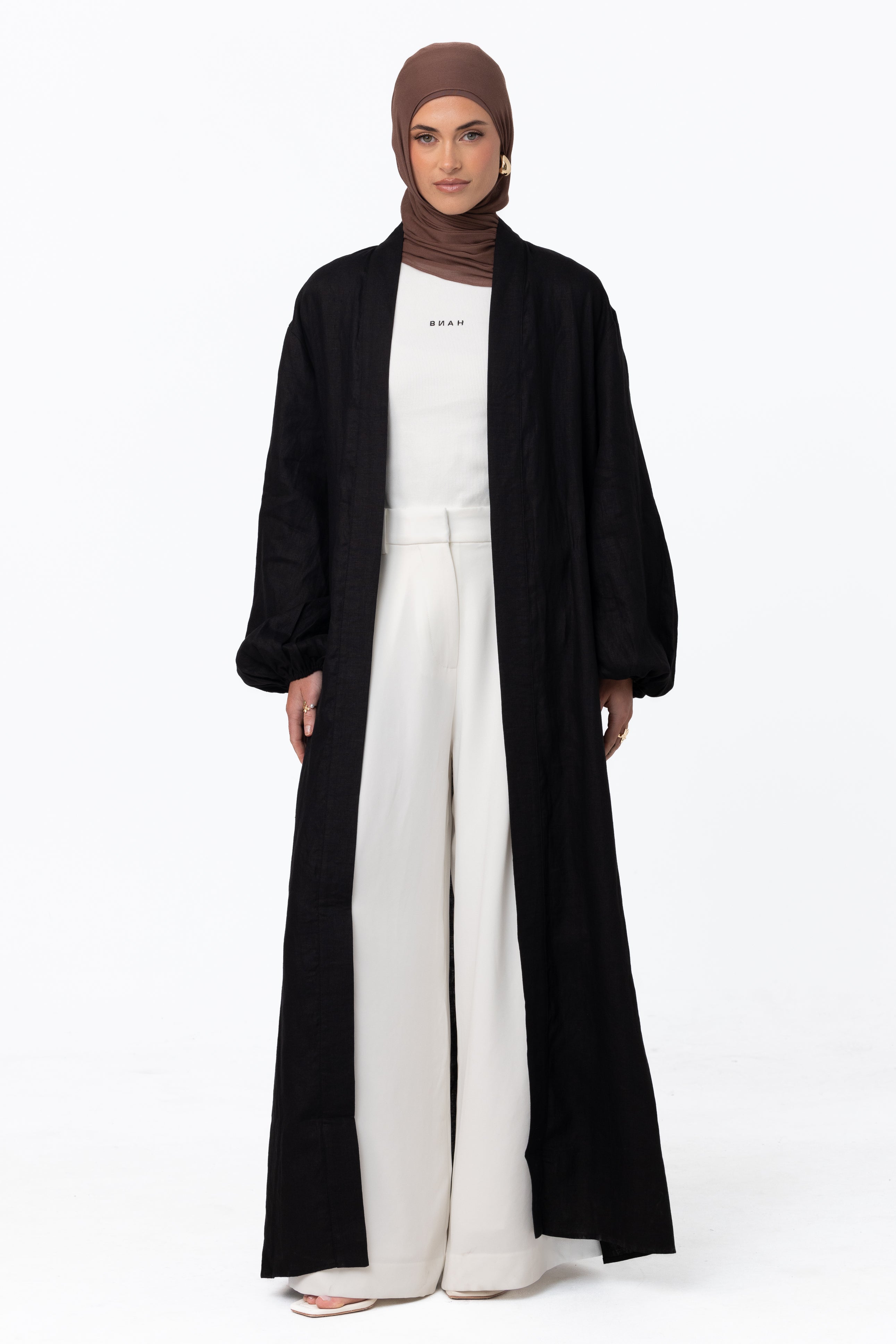 Elaria Open Abaya - Black