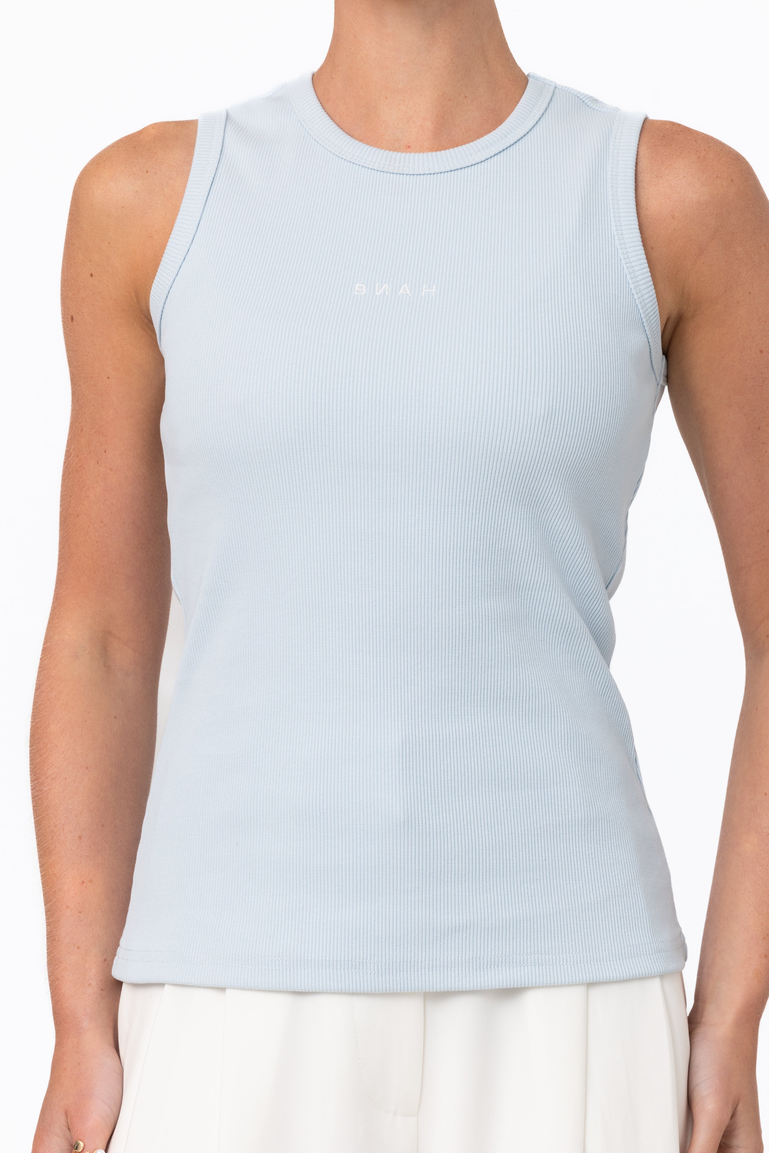 Core Ribbed Tank - Sky