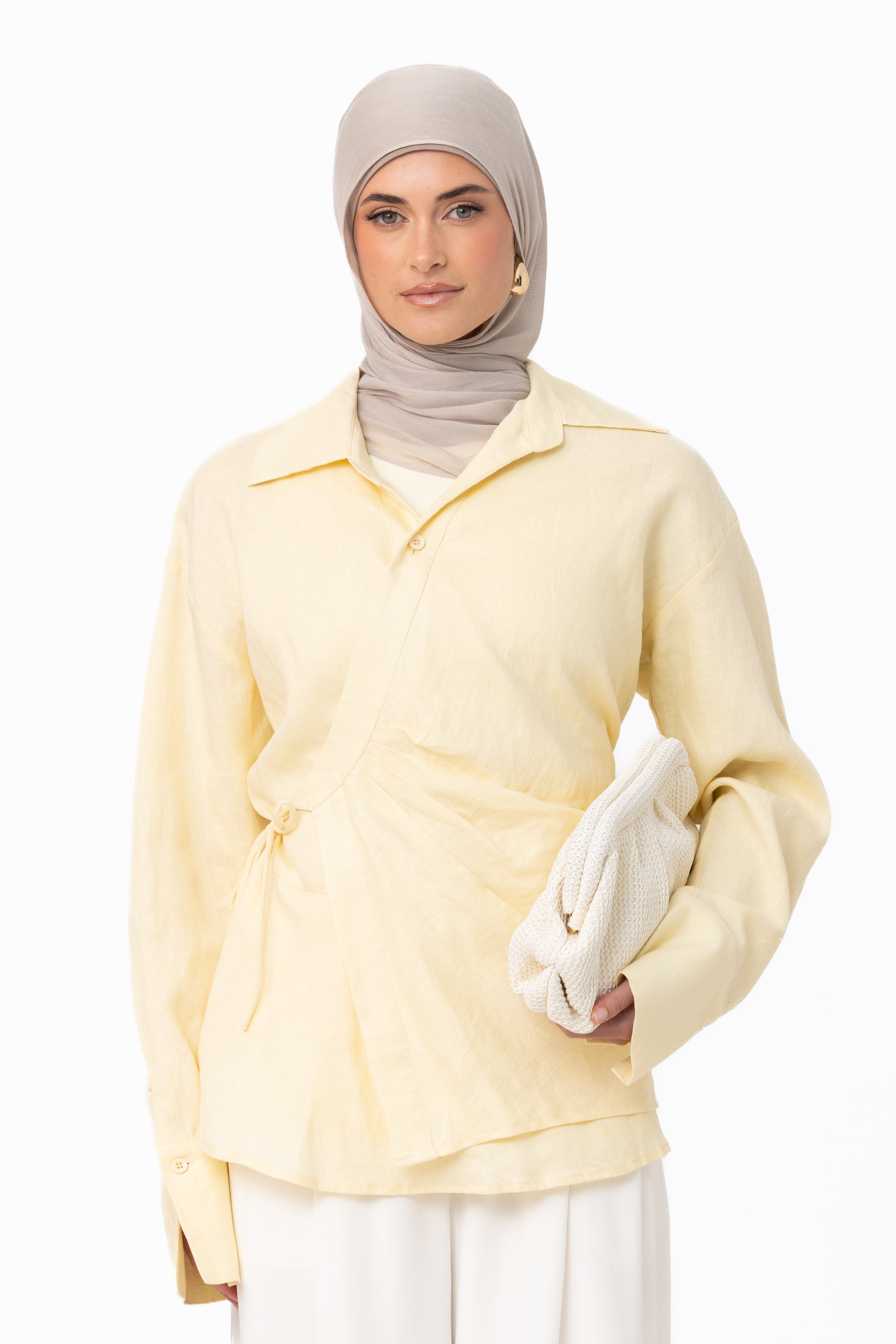 Siara Wrap Shirt - Butter Yellow