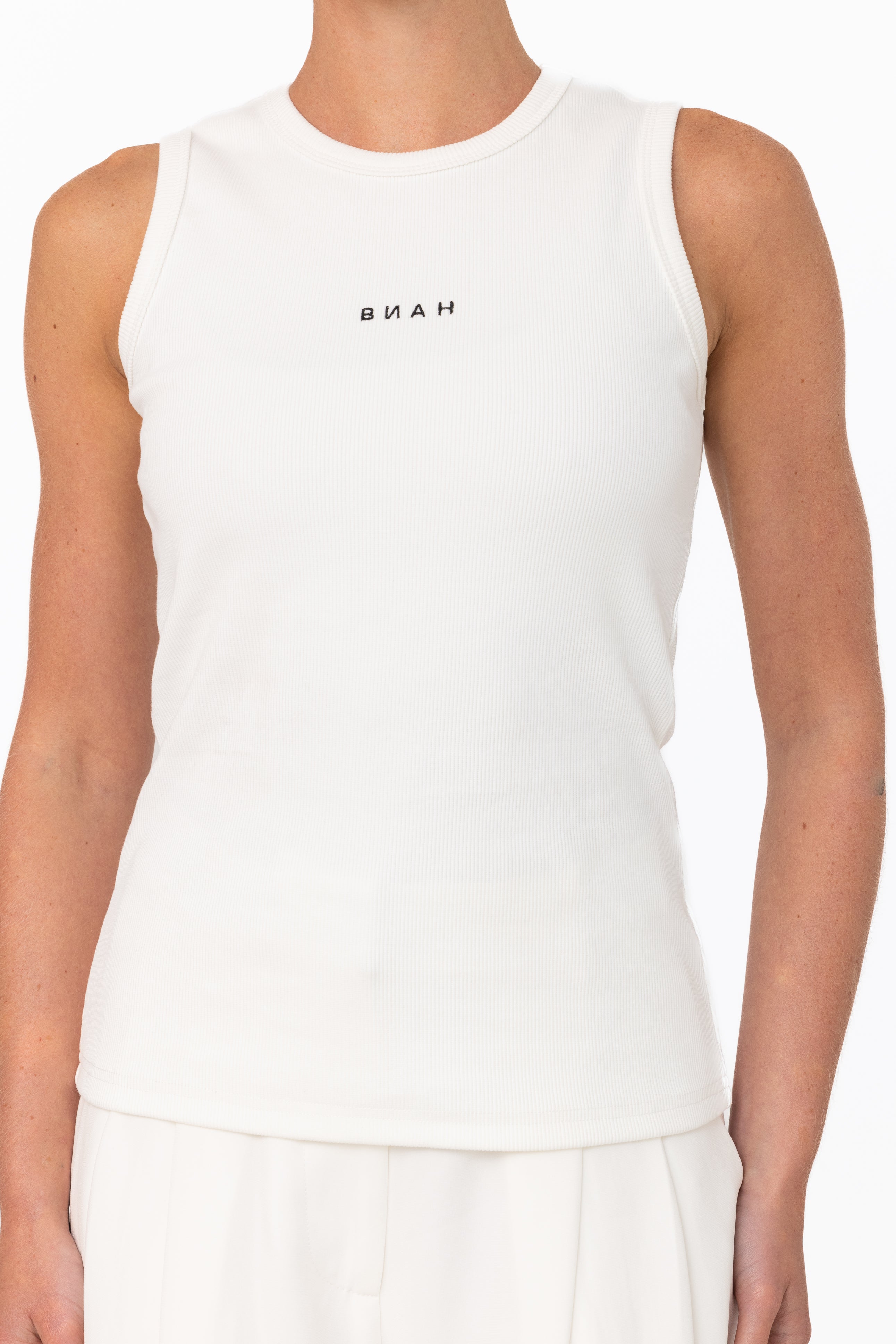 Core Ribbed Tank - White