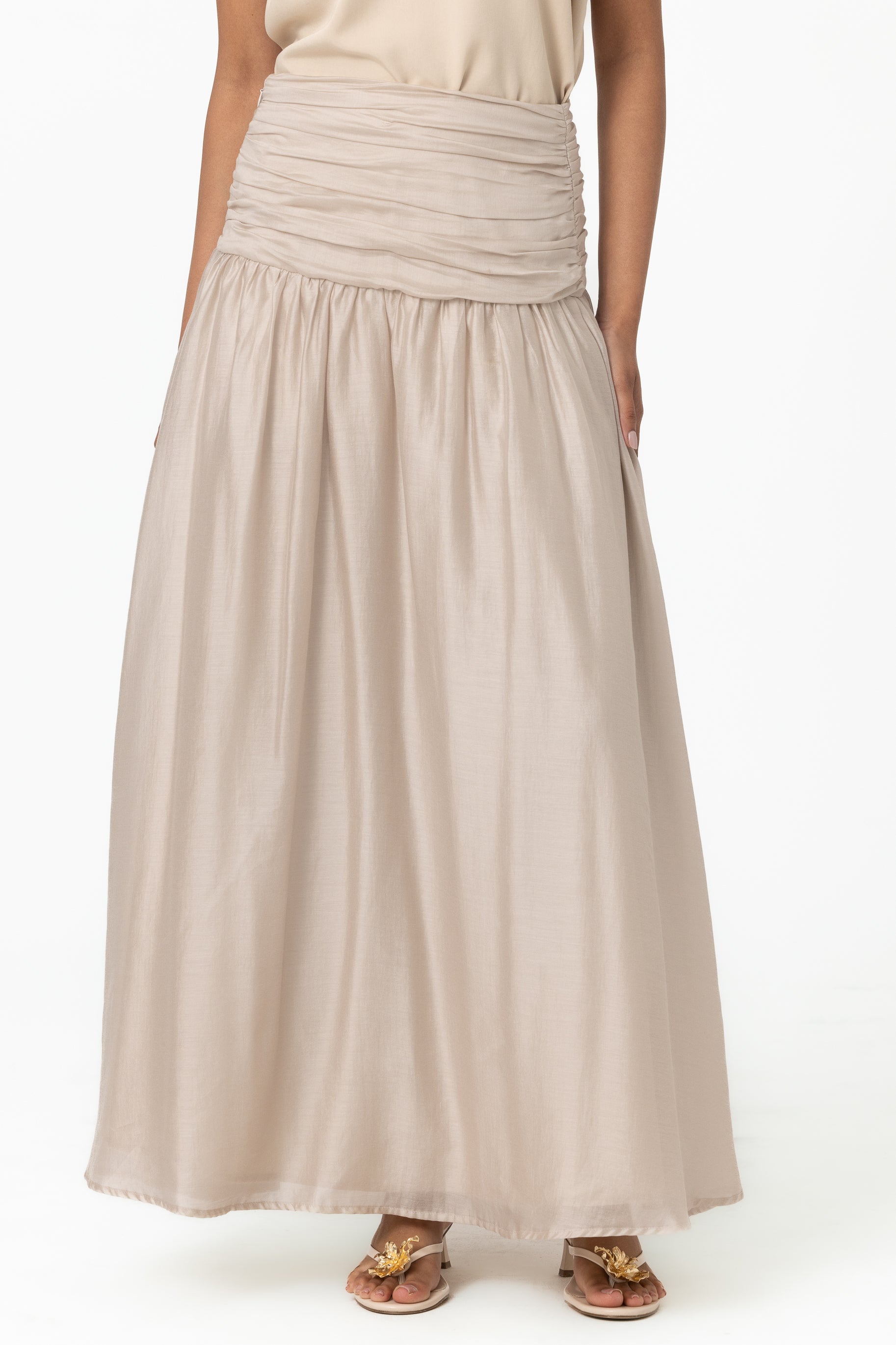 Zaria Ruched Skirt - Meringue