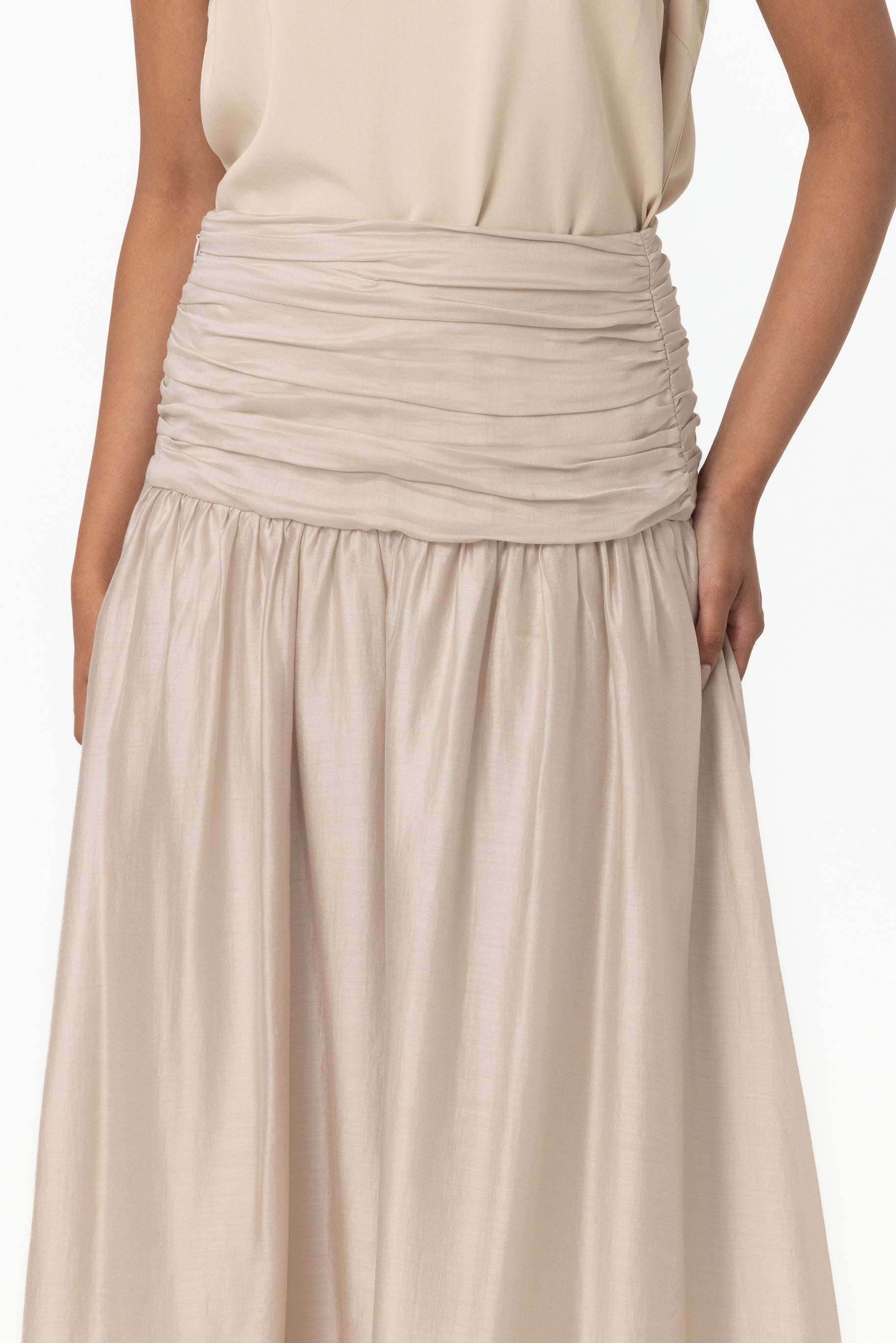 Zaria Ruched Skirt - Meringue