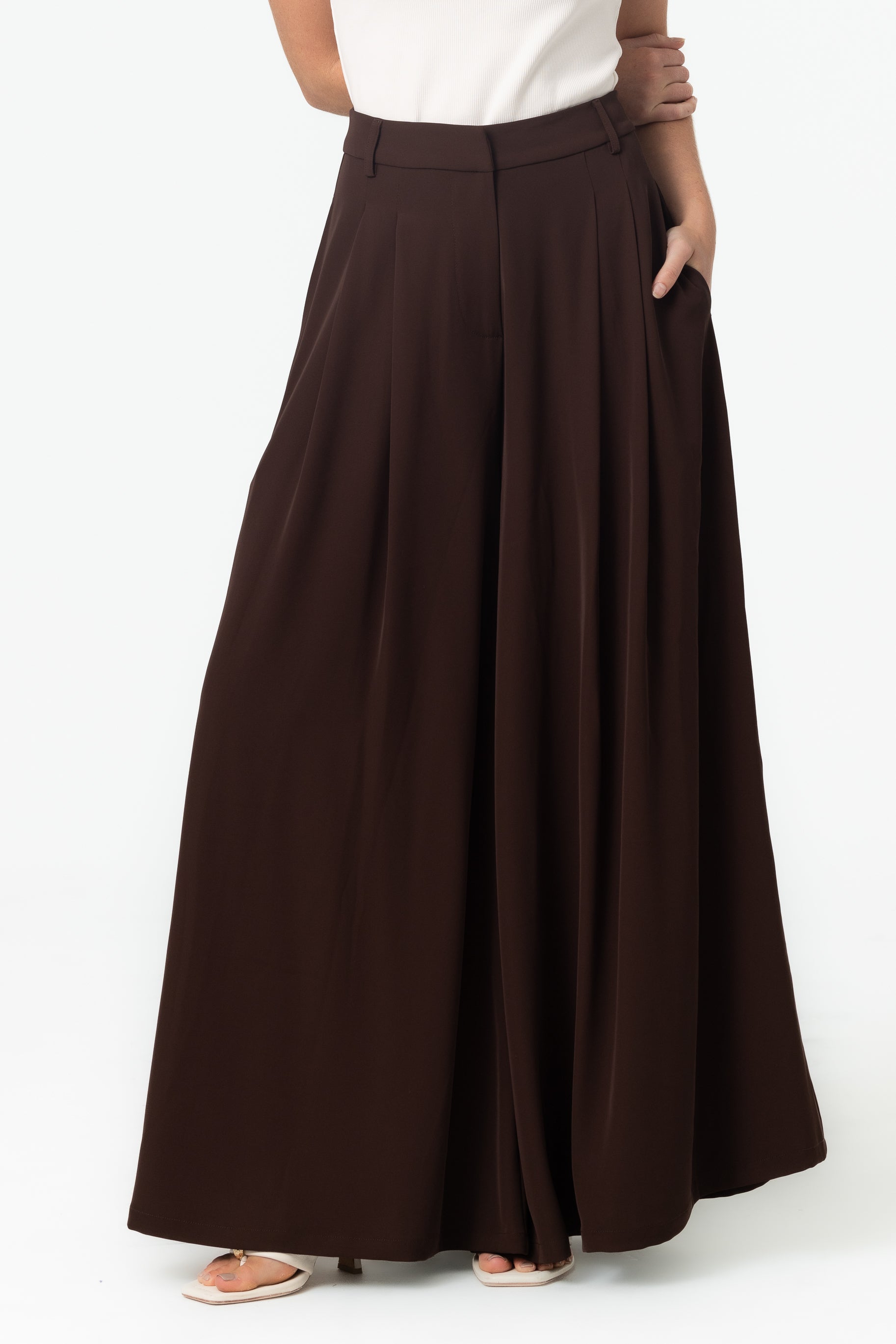 Lara Palazzo Pants - Espresso