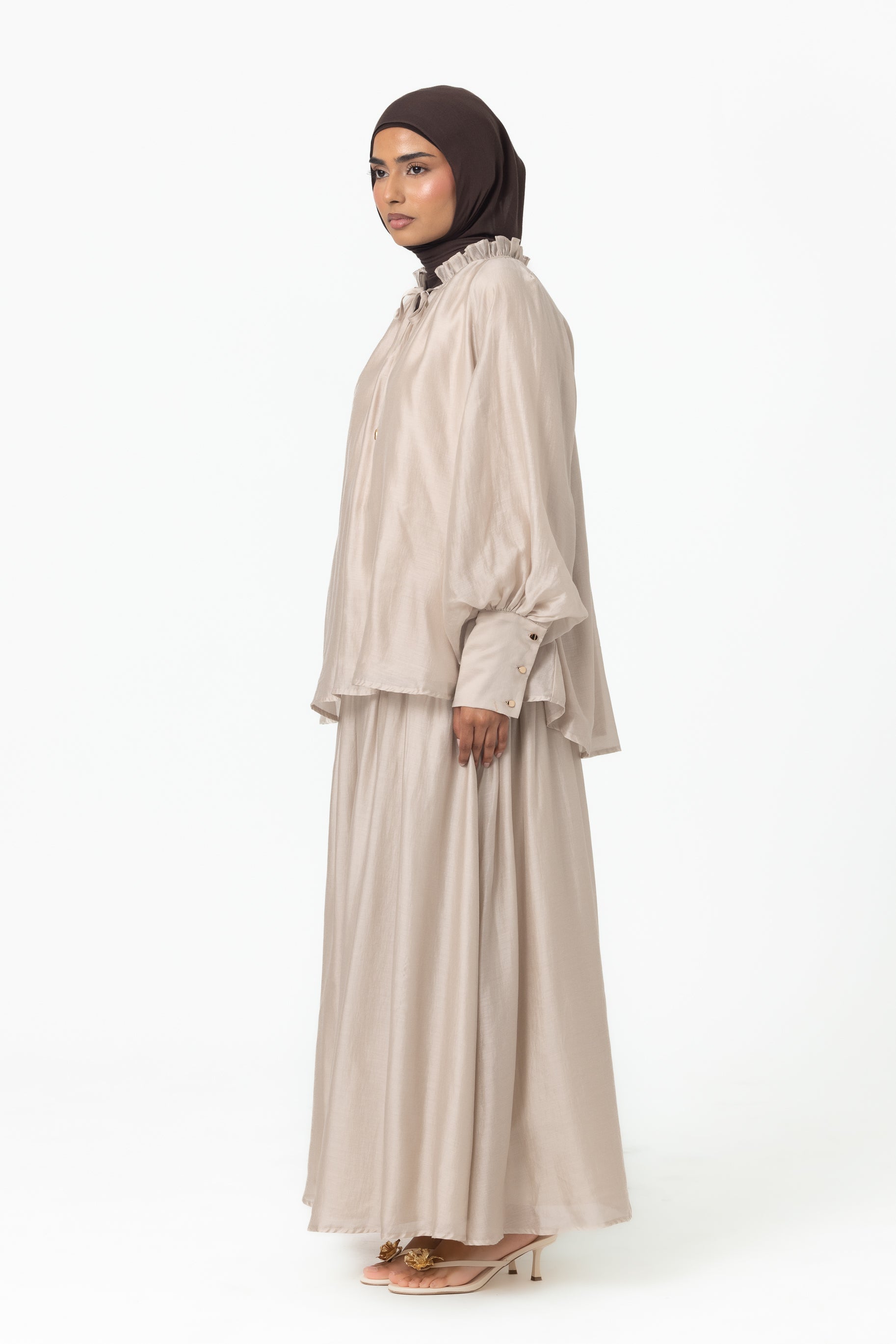 Zaria Chiffon Blouse - Meringue