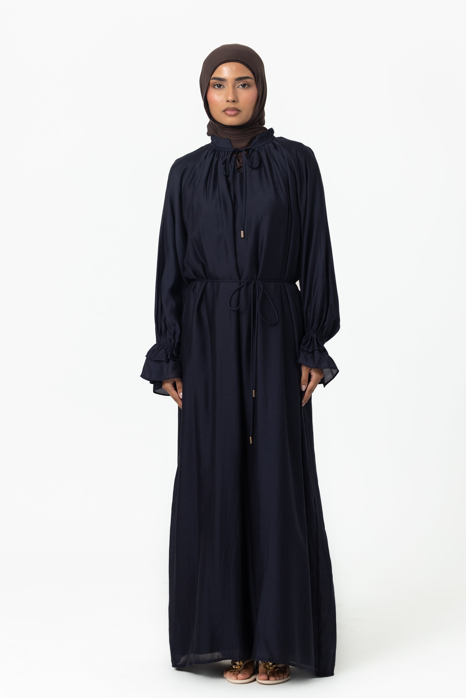 Zaria Chiffon Abaya - Navy