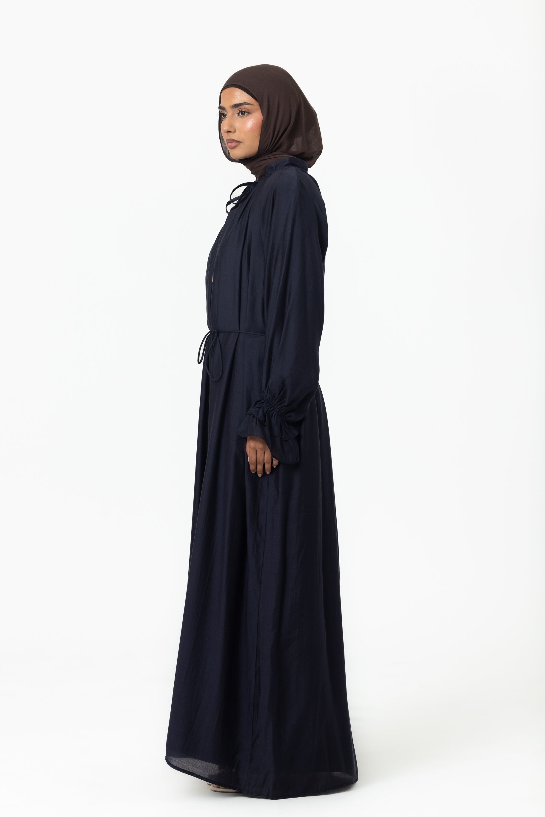 Zaria Chiffon Abaya - Navy