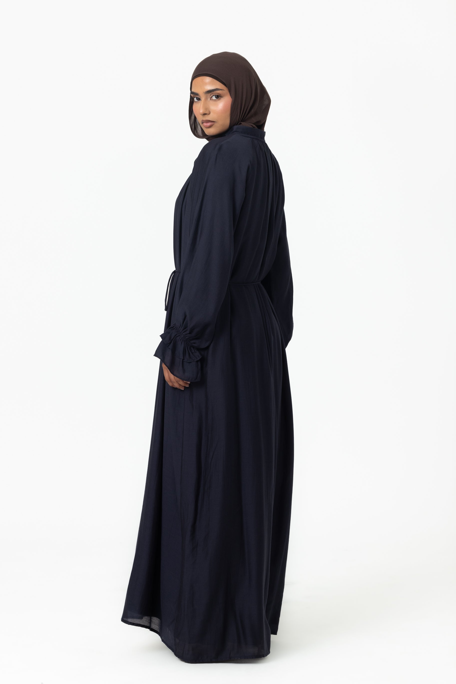 Zaria Chiffon Abaya - Navy