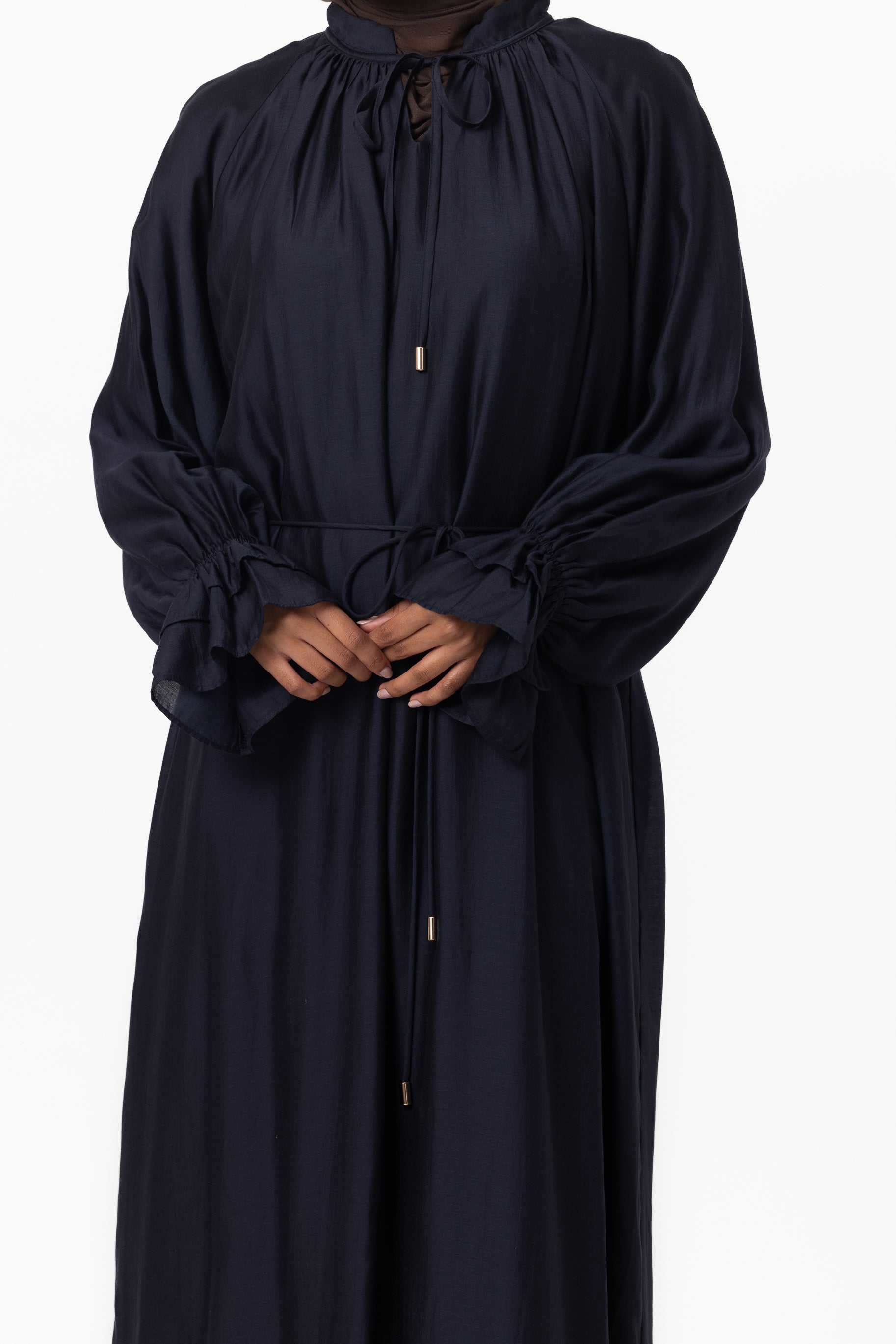 Zaria Chiffon Abaya - Navy