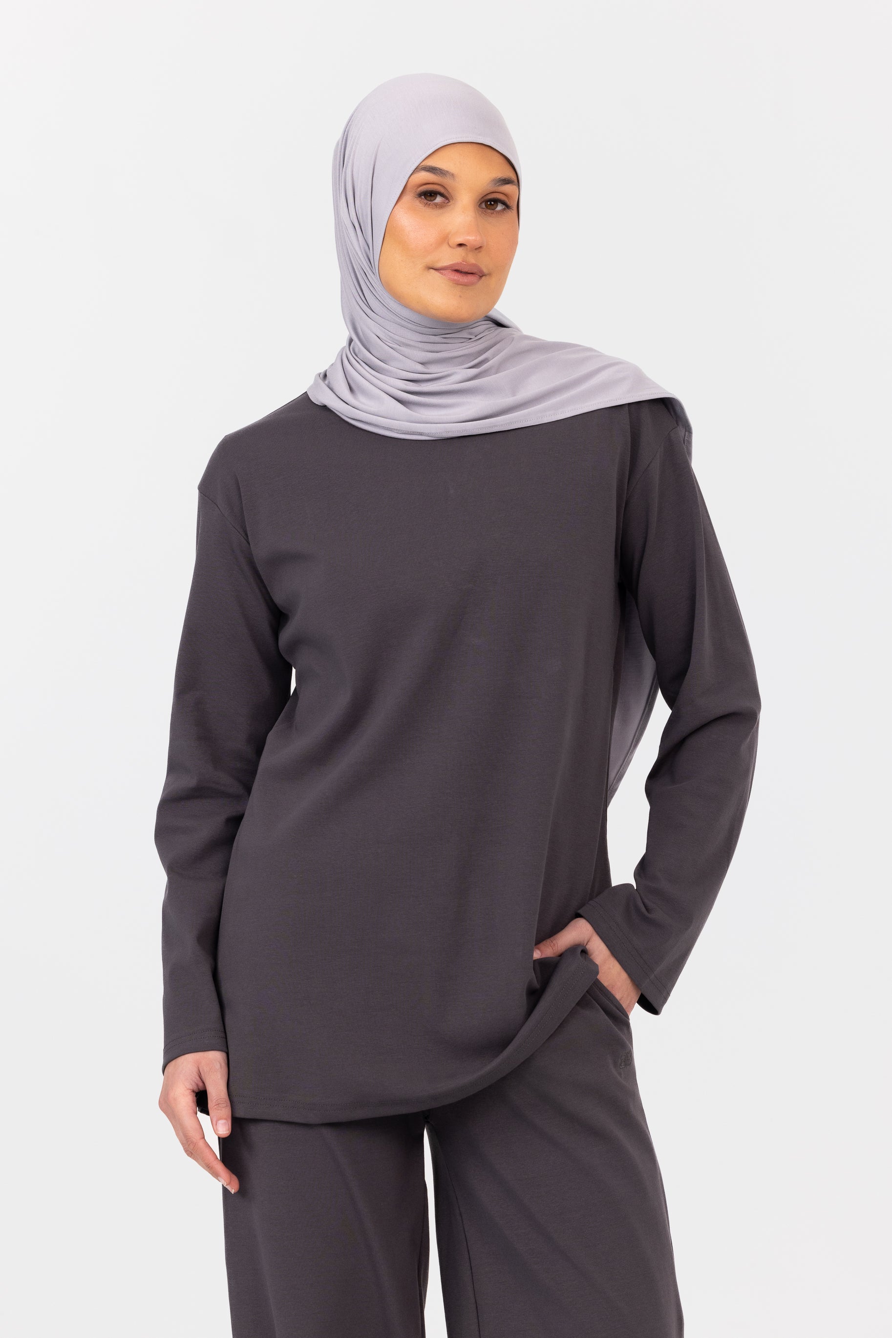 Everyday Crew Neck Top - Charcoal