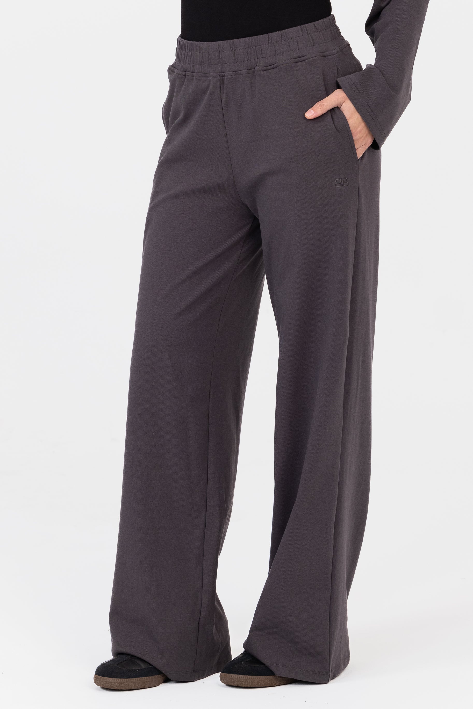 Everyday Wide Leg Pants - Charcoal