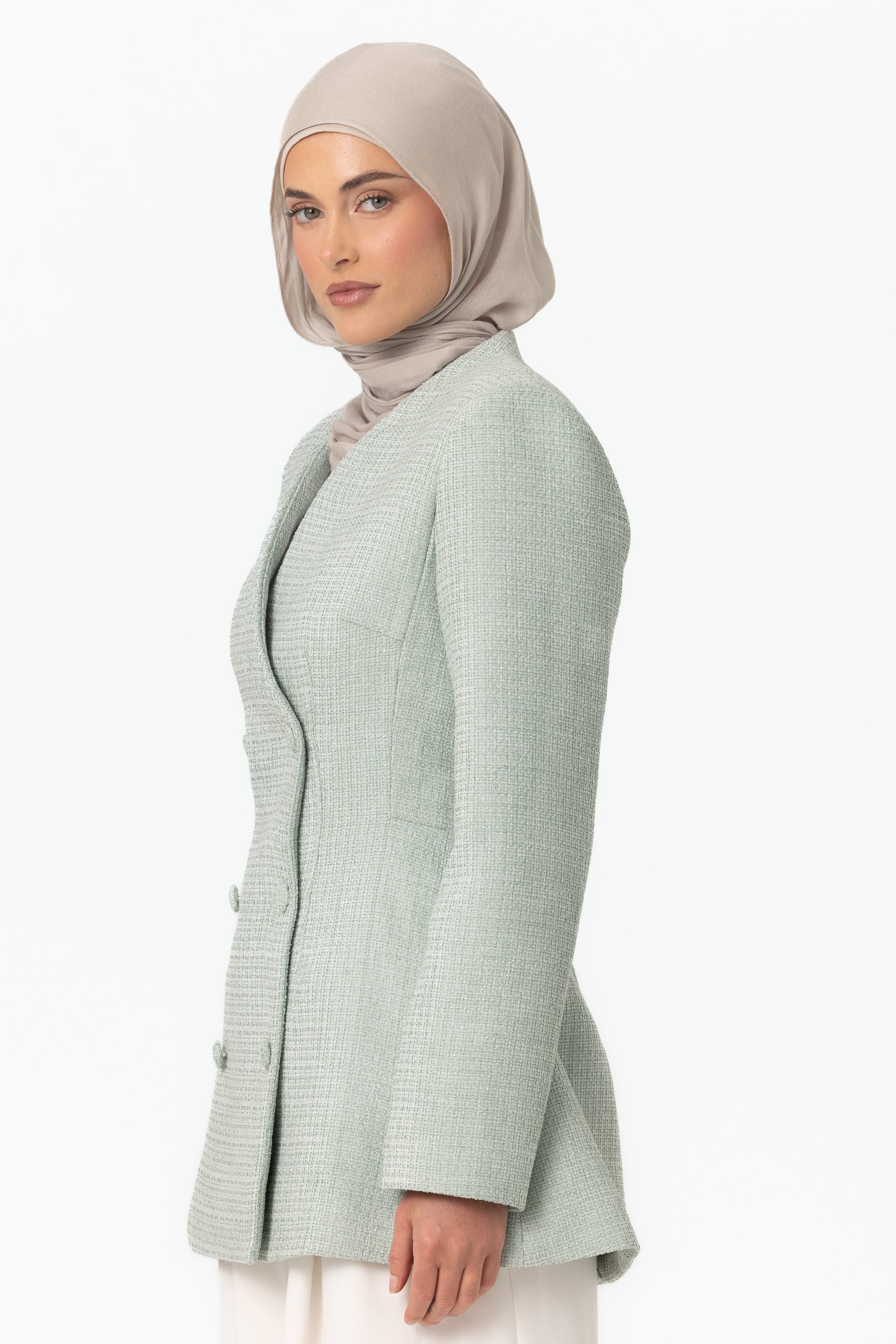 Naomi Tweed Blazer - Mint