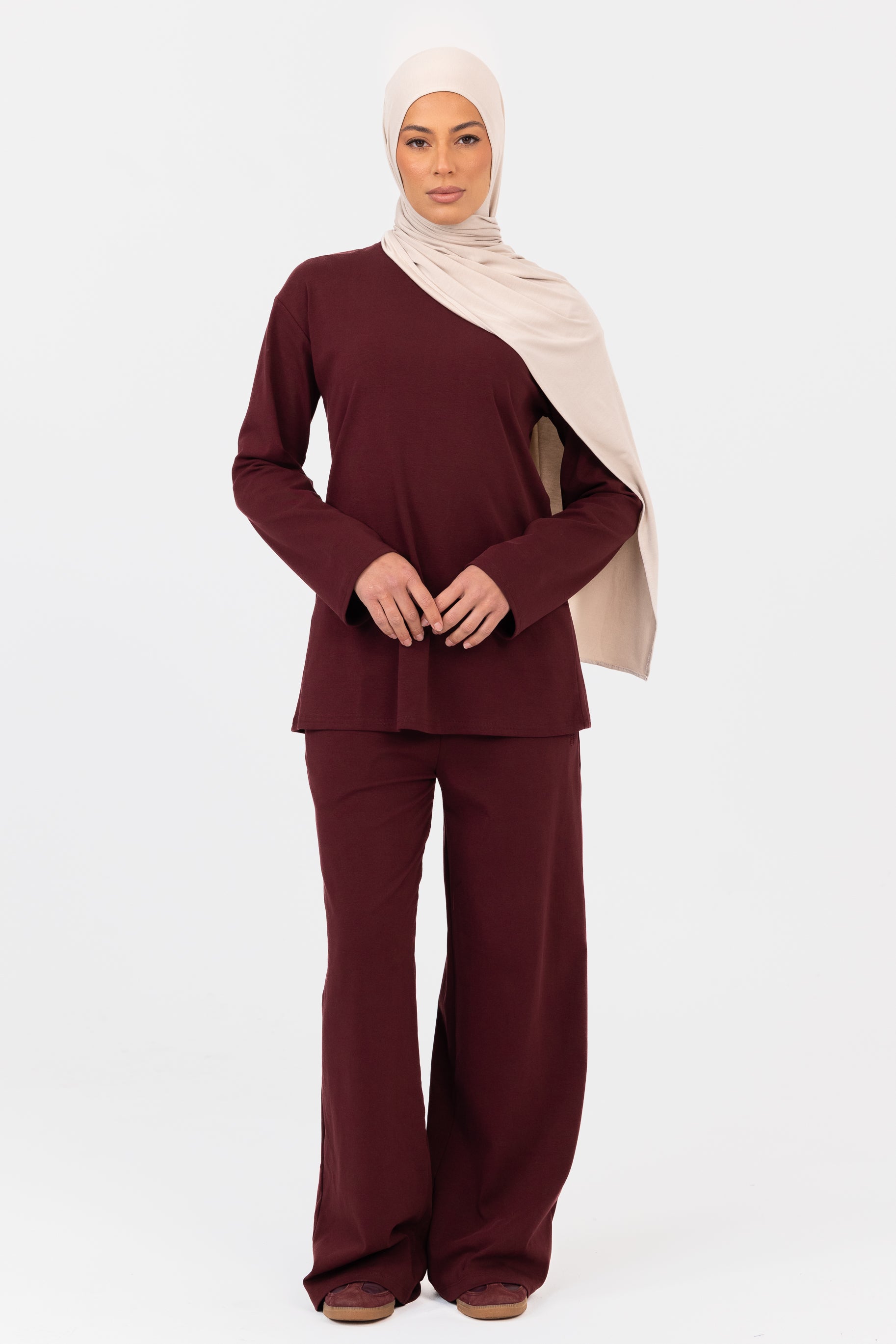 Everyday Wide Leg Pants - Mulberry