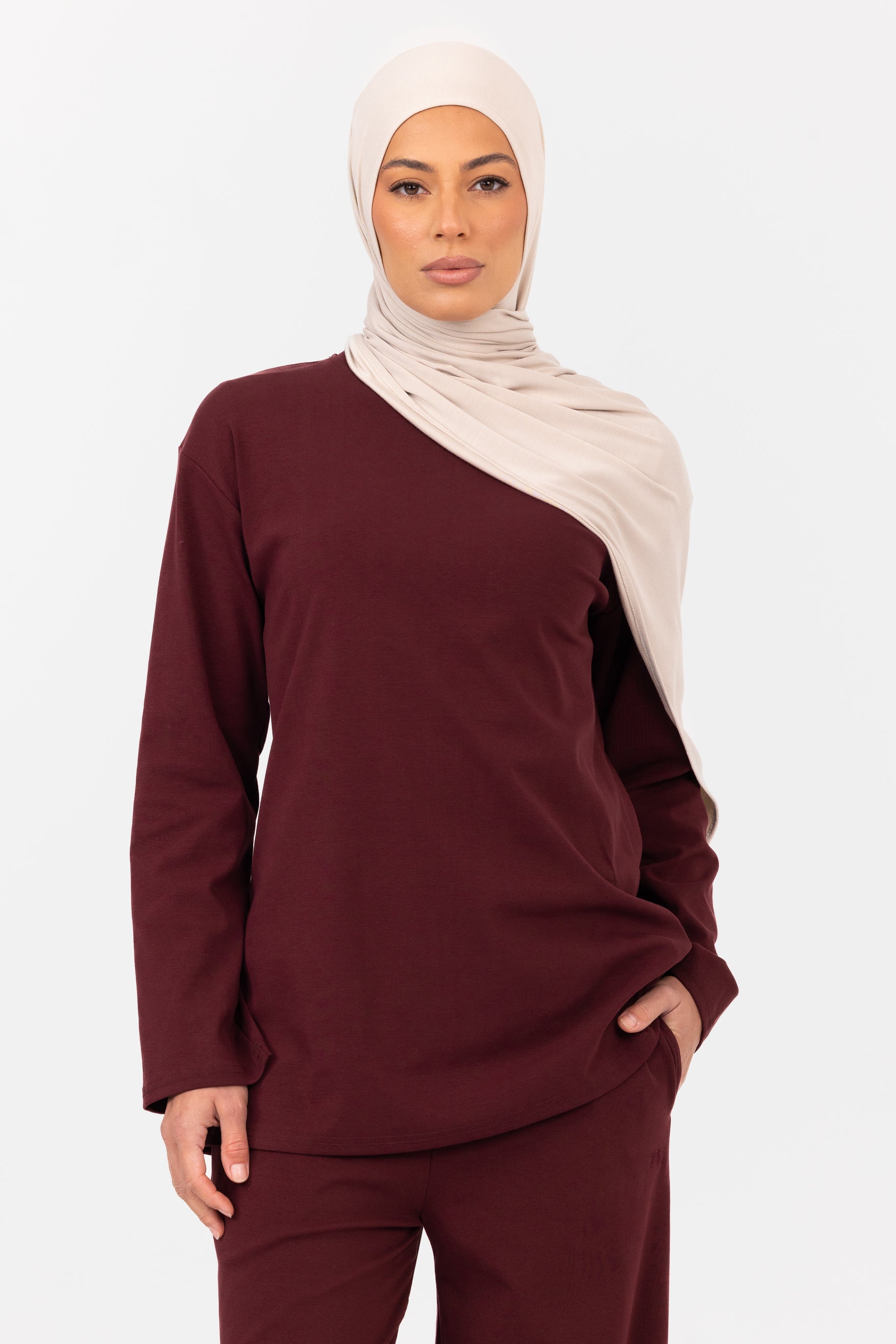 Everyday Crew Neck Top - Mulberry
