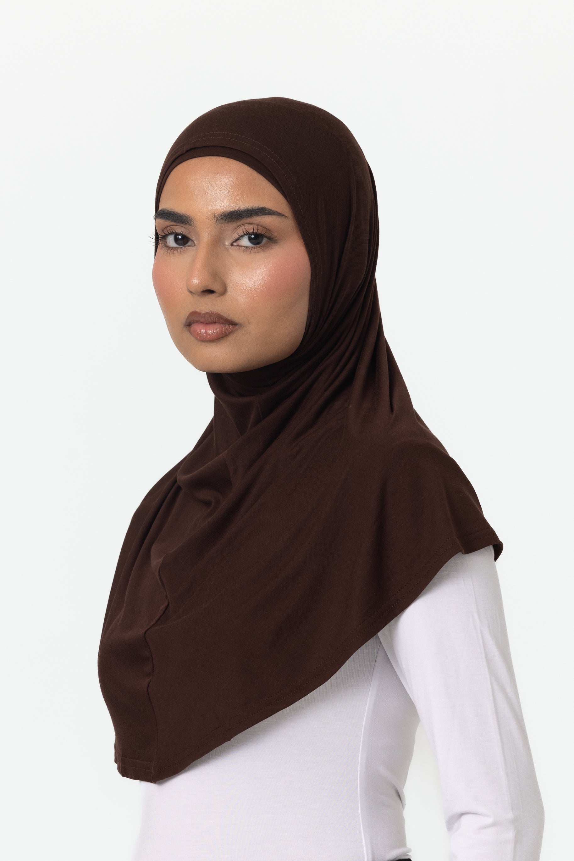 Womens 2pc Jersey Hijab - Espresso