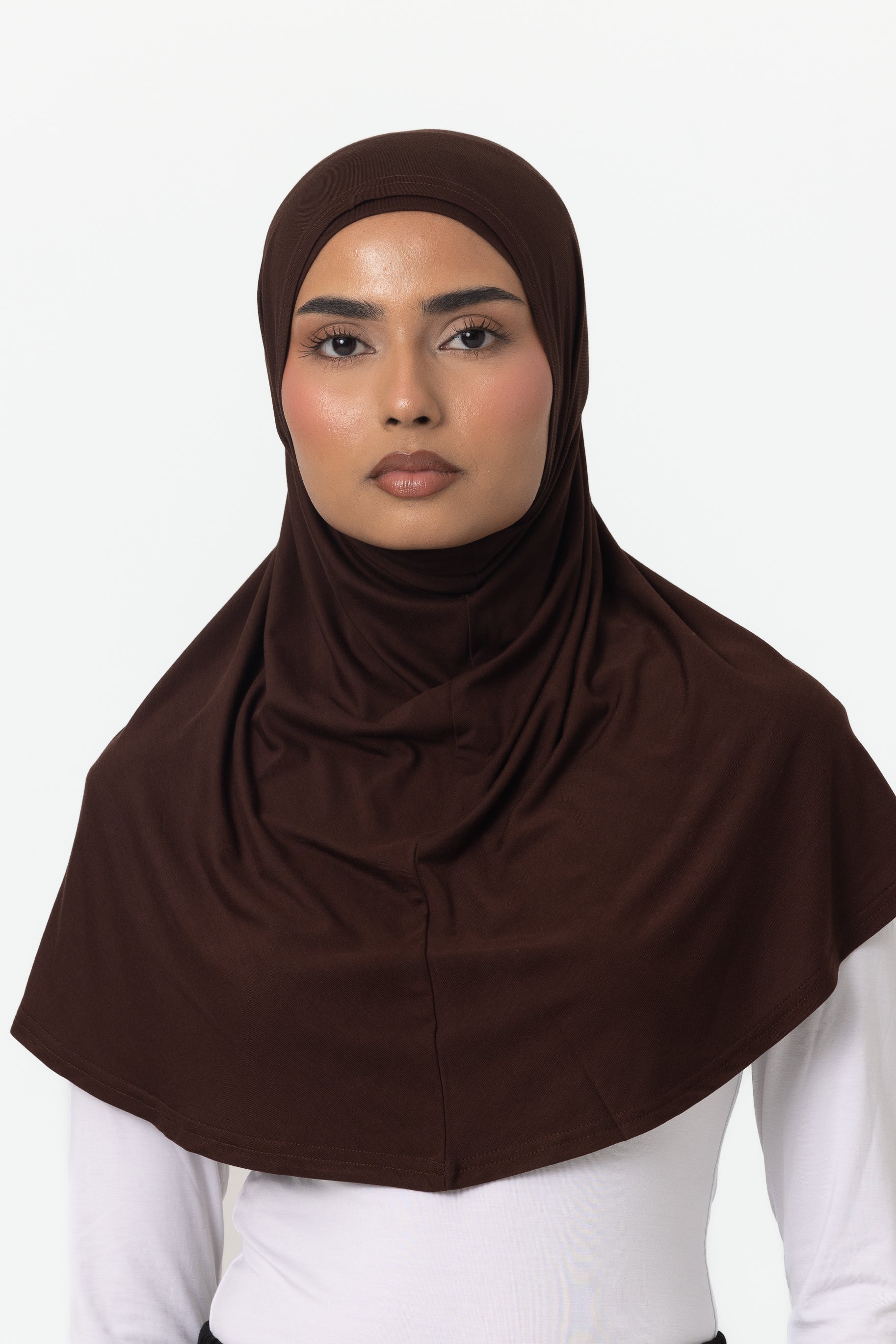 Womens 2pc Jersey Hijab - Espresso