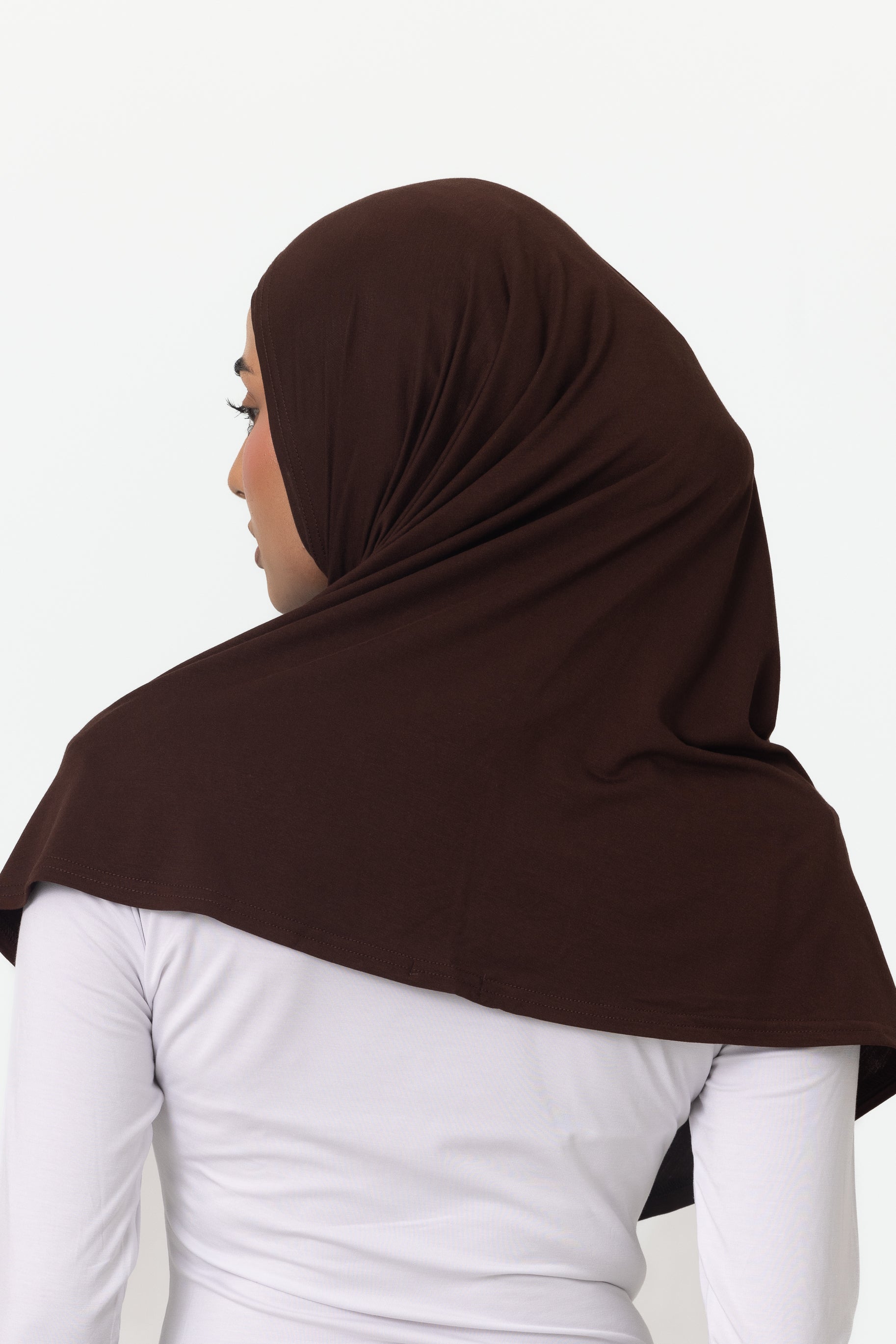 Womens 2pc Jersey Hijab - Espresso