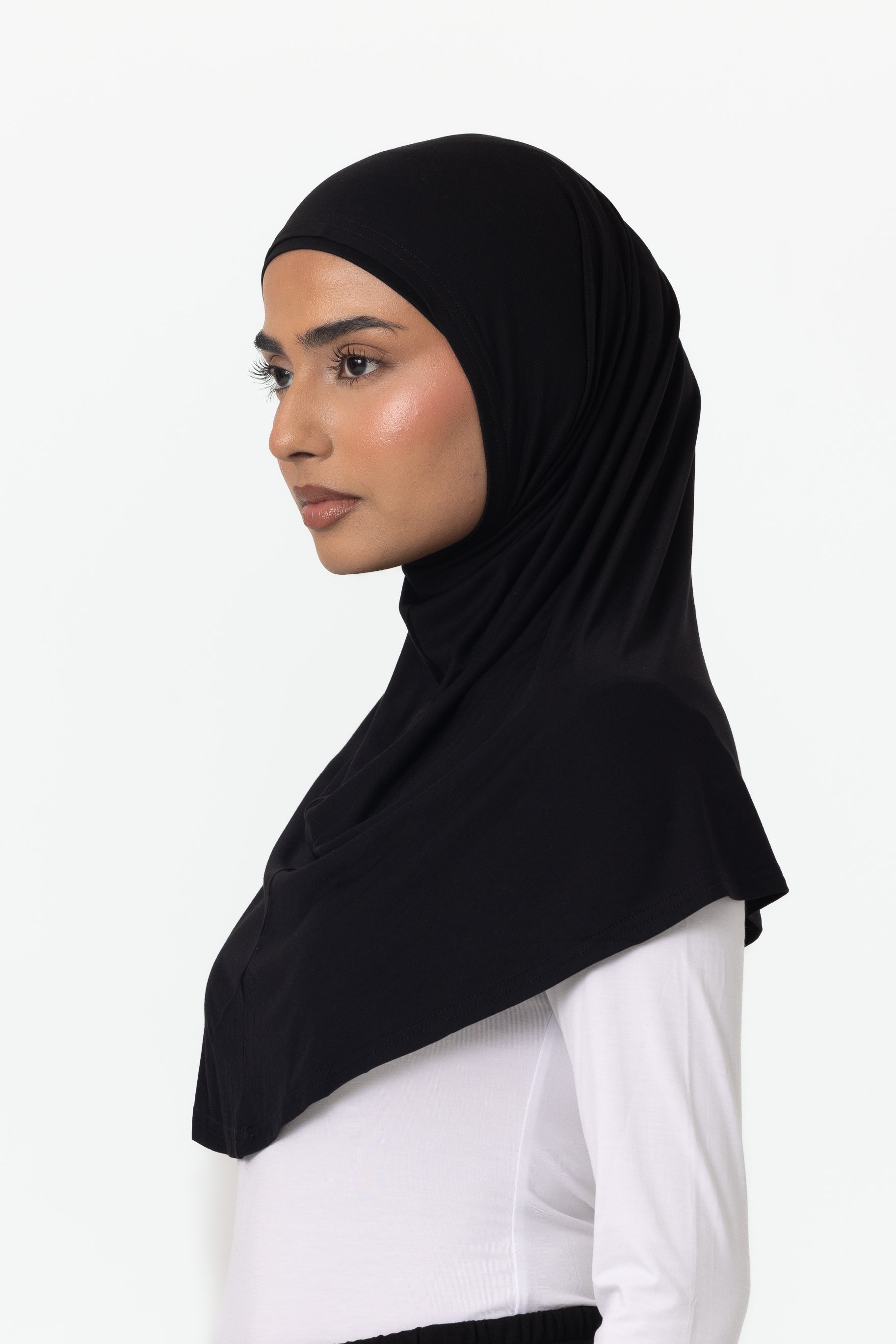 Womens 2pc Jersey Hijab - Black