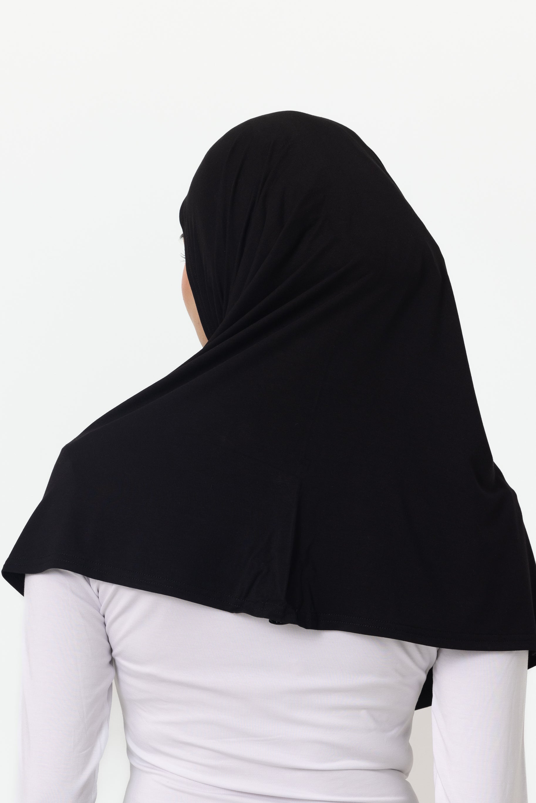 Womens 2pc Jersey Hijab - Black