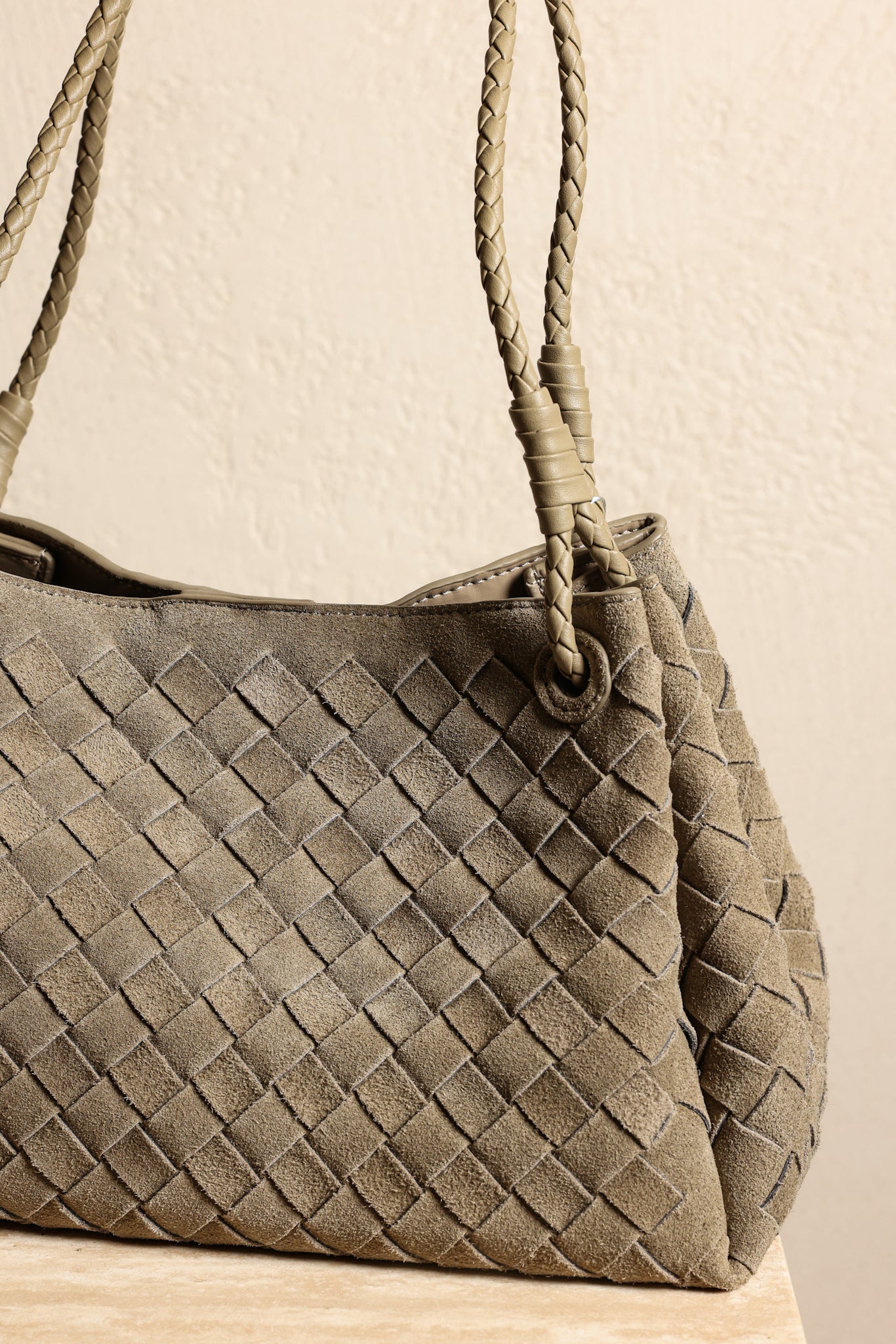 Amia Suede Shoulder Bag - Beige