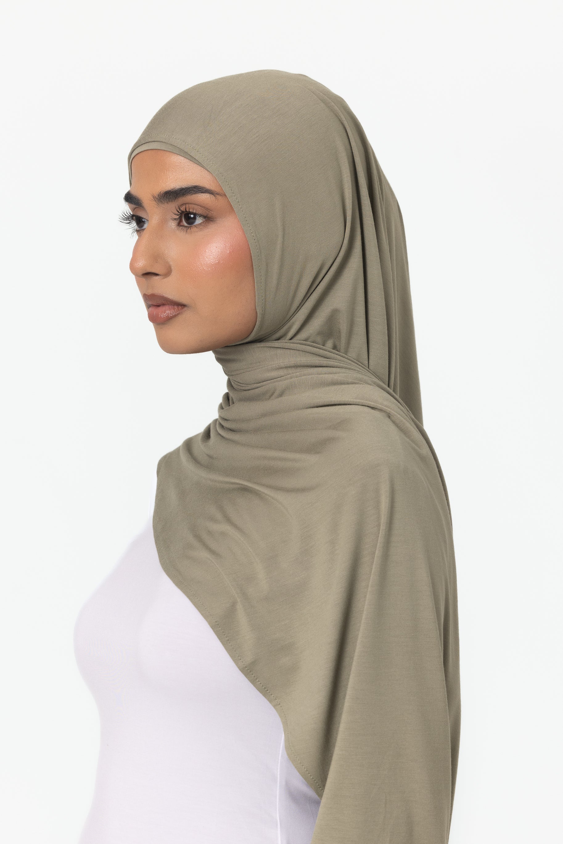 Bamboo Jersey Hijab Set - Olive