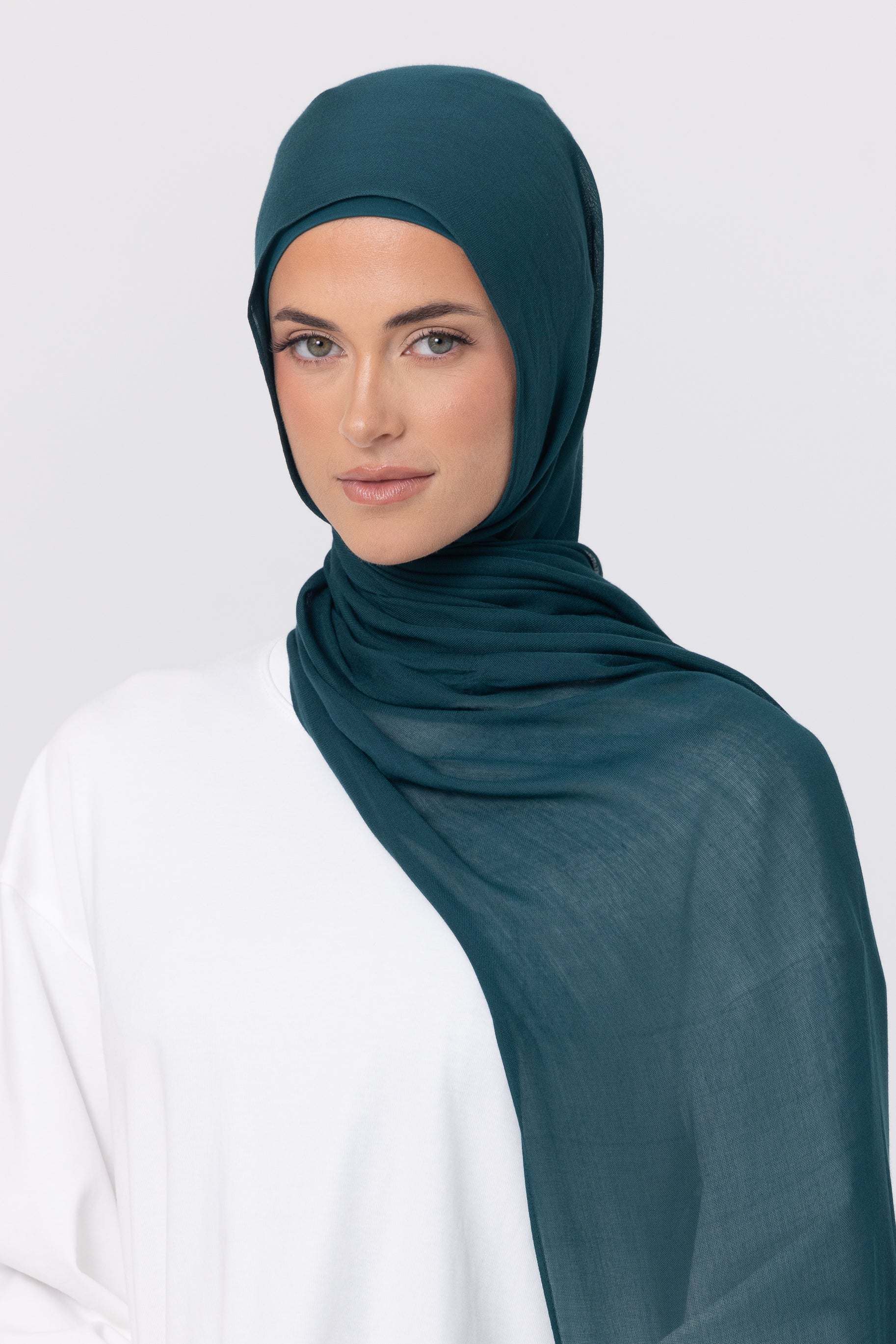 Single Stitched Modal Hijab Set - Emerald