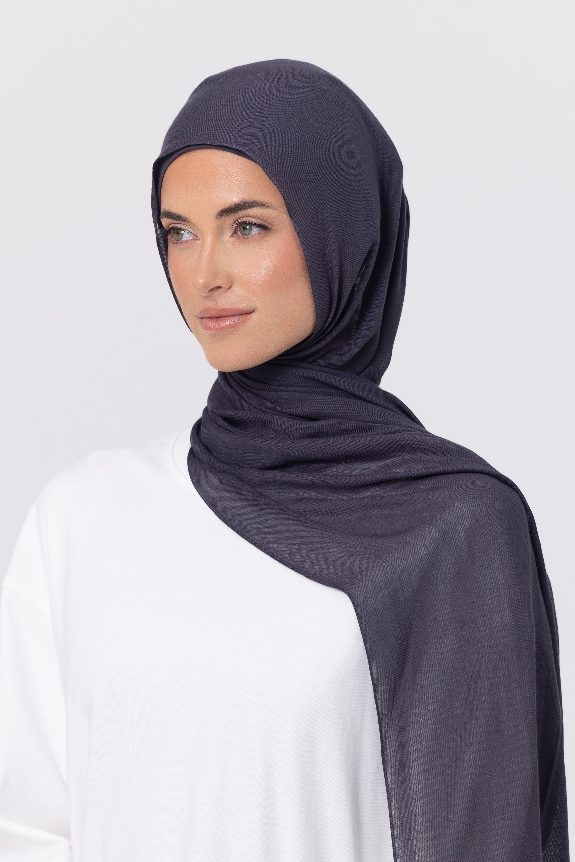 Single Stitched Modal Hijab Set - Storm