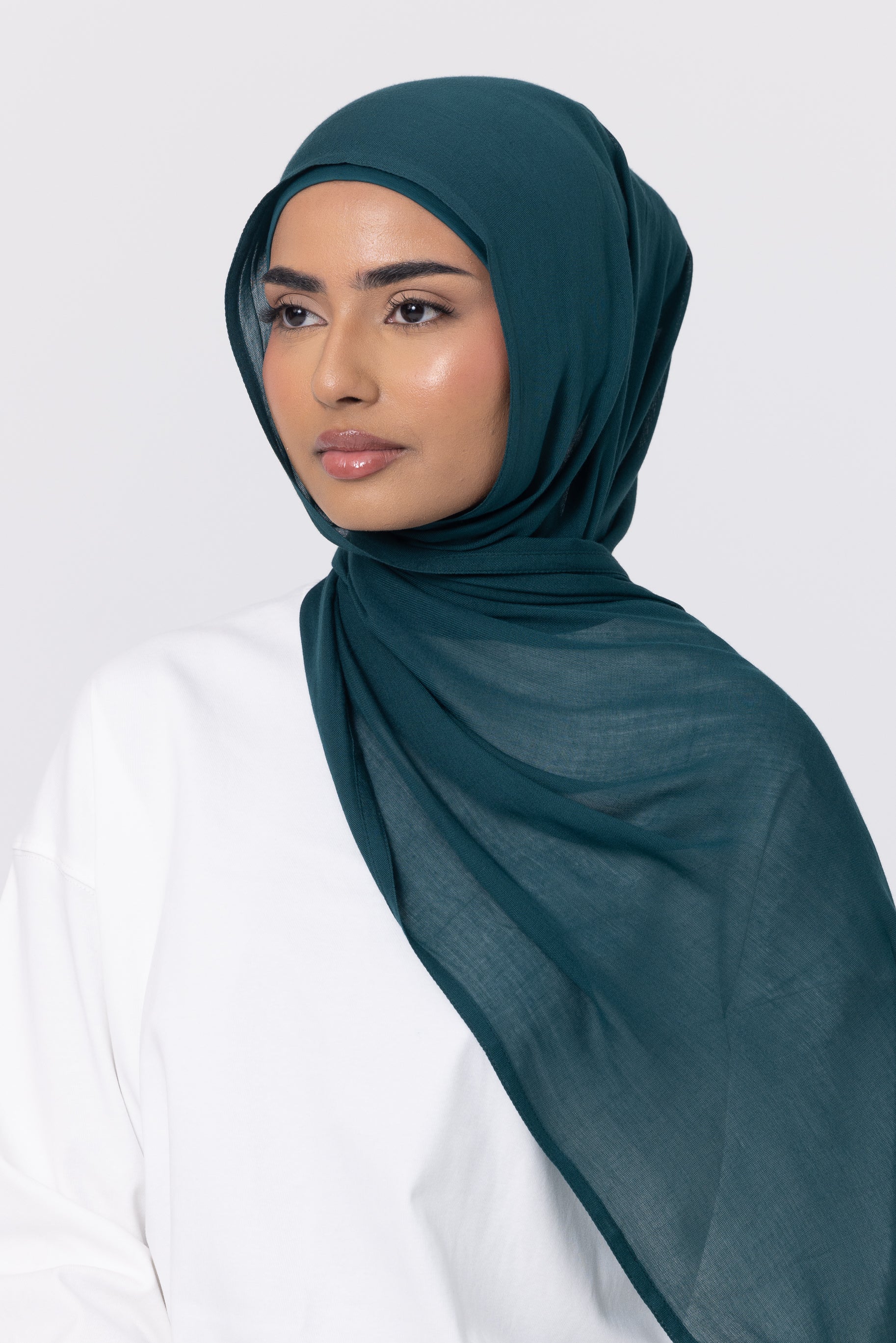 Double Stitched Modal Hijab Set - Emerald