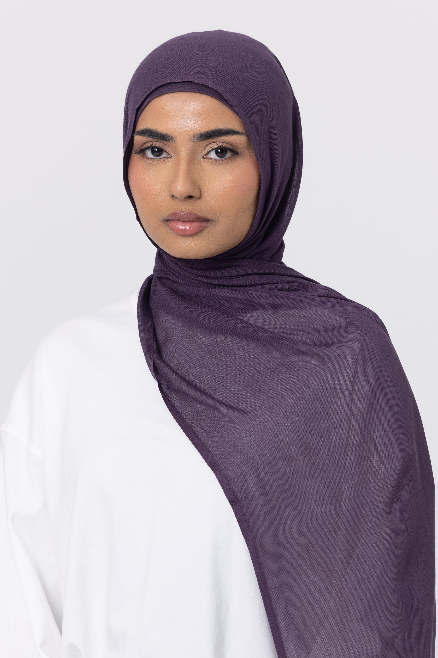 Double Stitched Modal Hijab Set - Grape