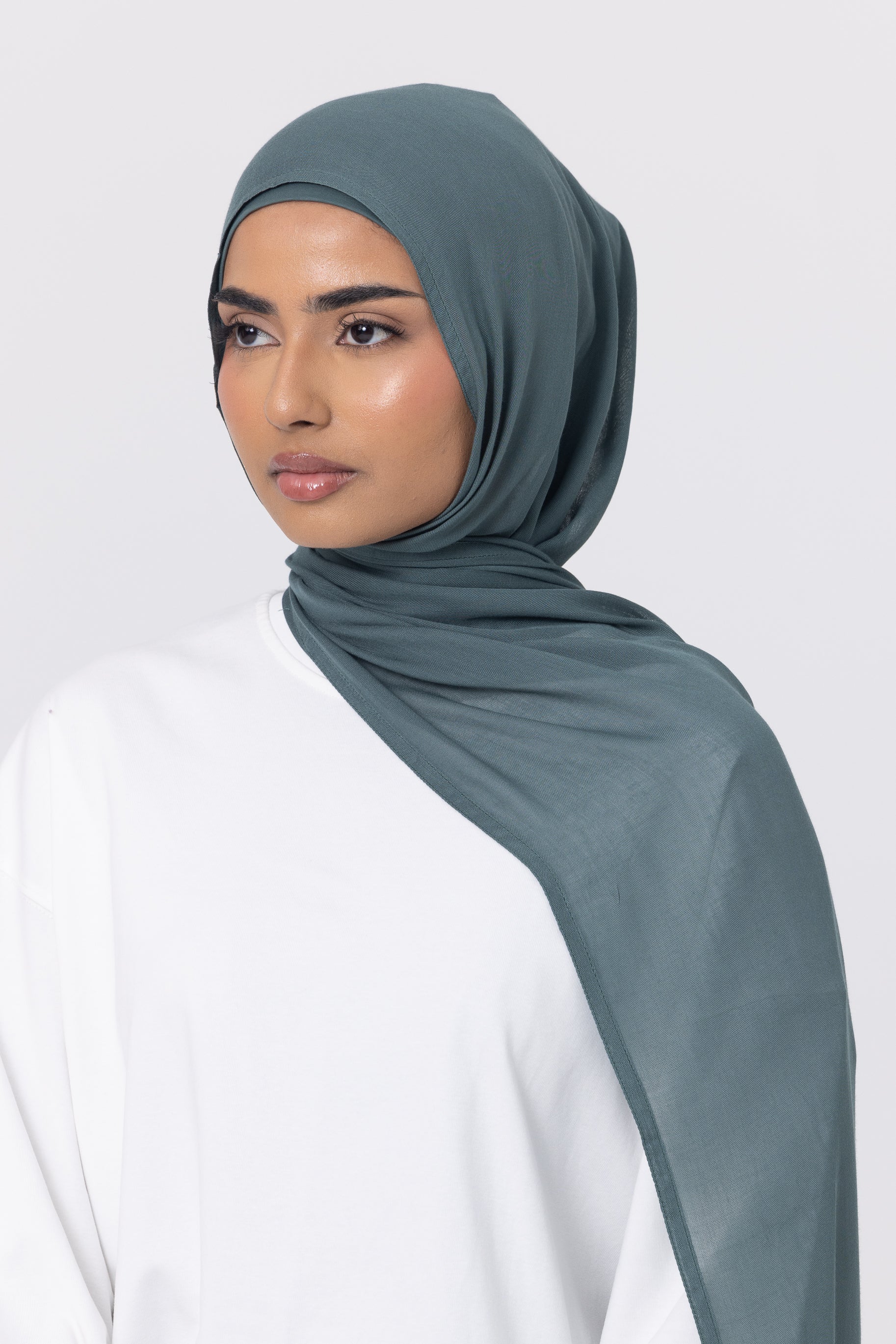 Double Stitched Modal Hijab Set - Eucalyptus