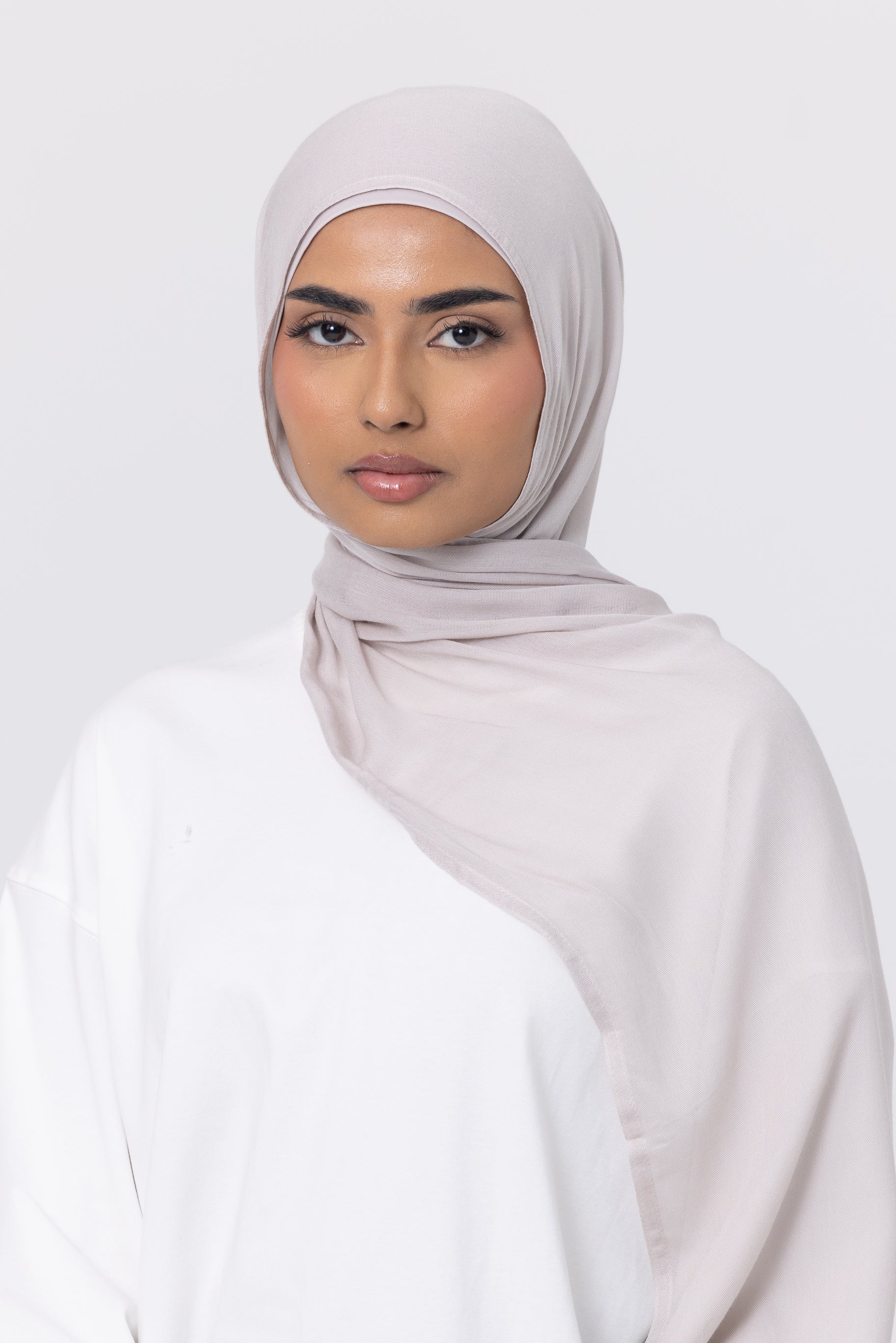 Double Stitched Modal Hijab Set - Oyster
