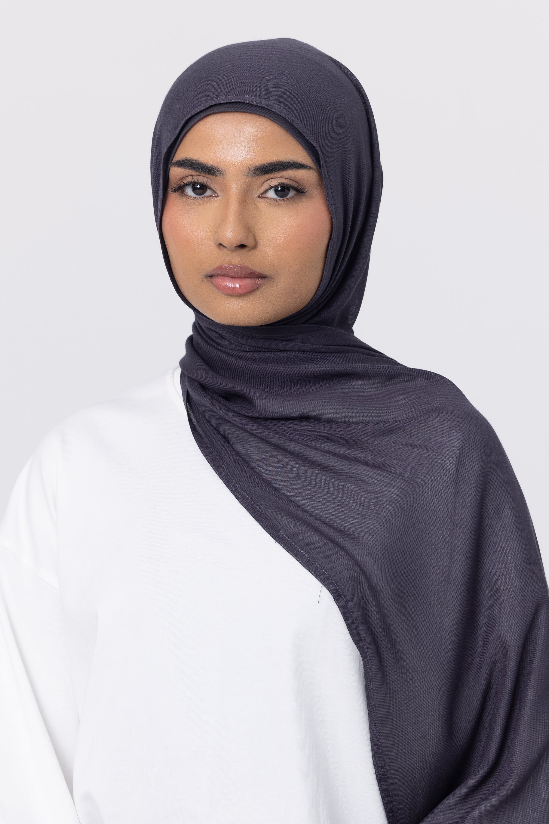 Double Stitched Modal Hijab Set - Storm