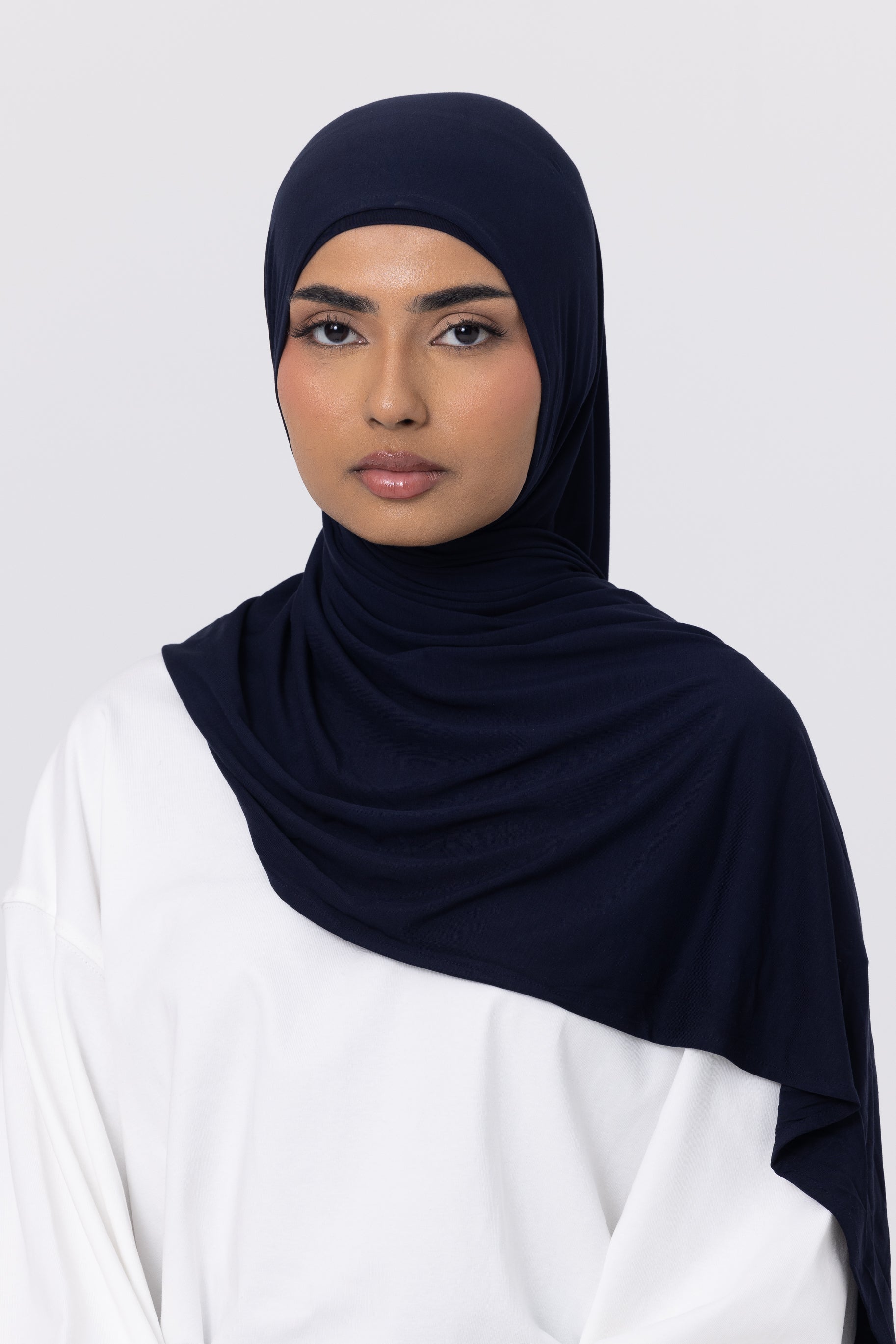 Bamboo Jersey Hijab Set - Navy