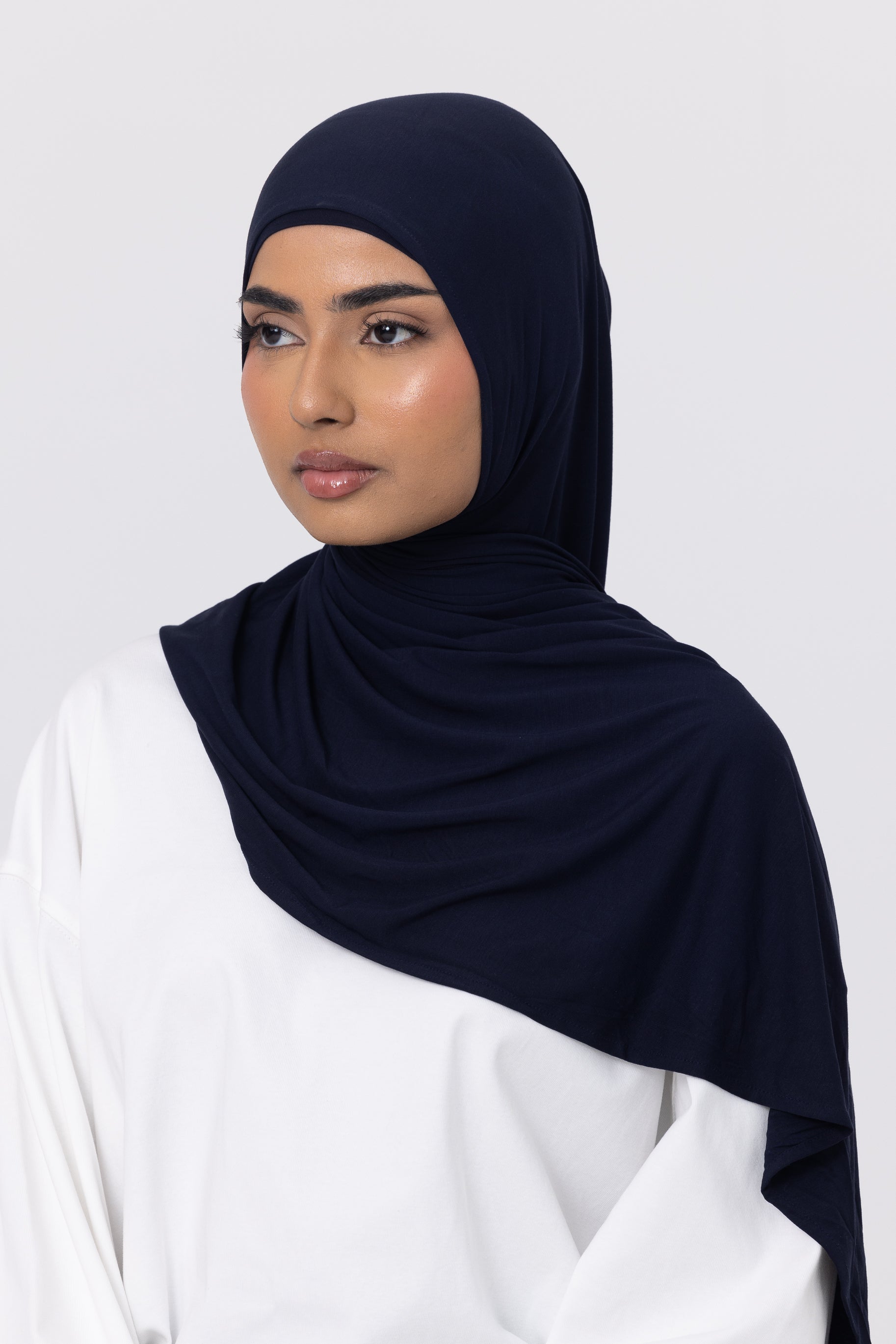 Bamboo Jersey Hijab Set - Navy