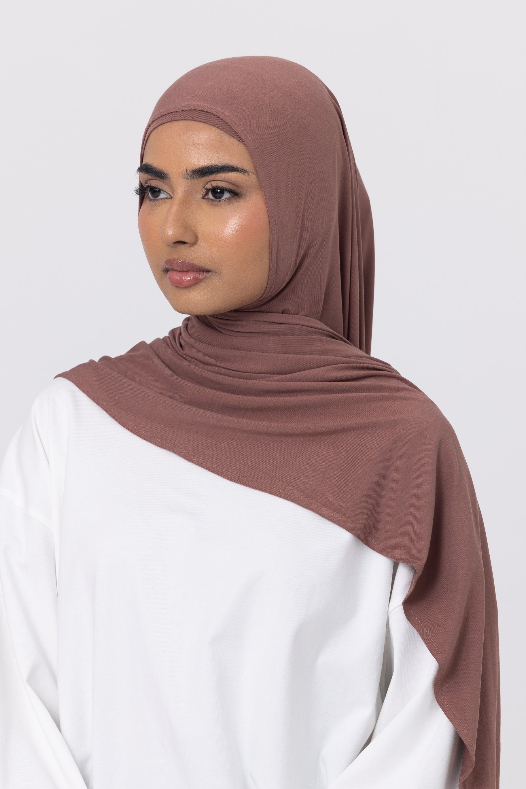 Bamboo Jersey Hijab Set - Cinnamon
