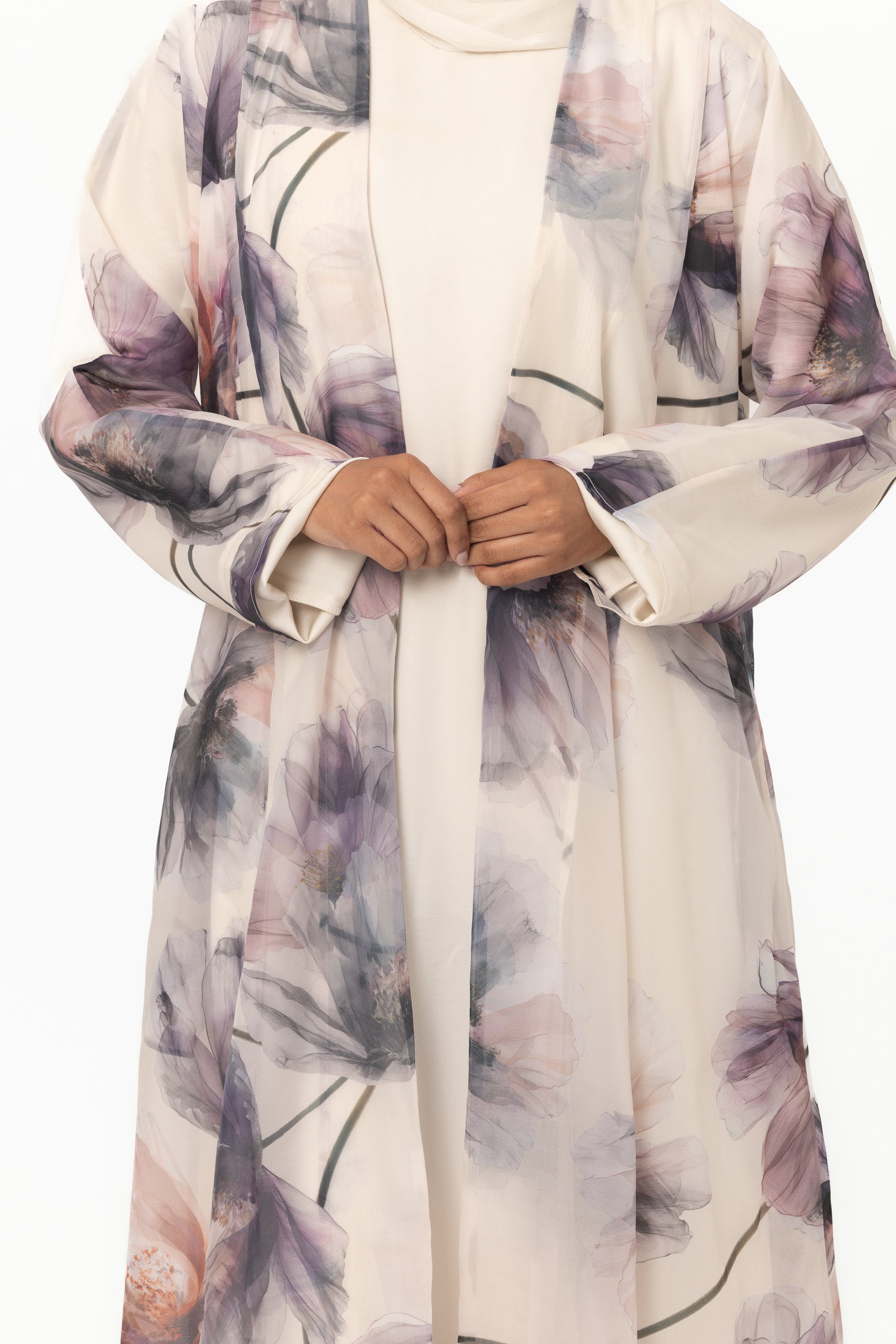 Bloom Organza Open Abaya