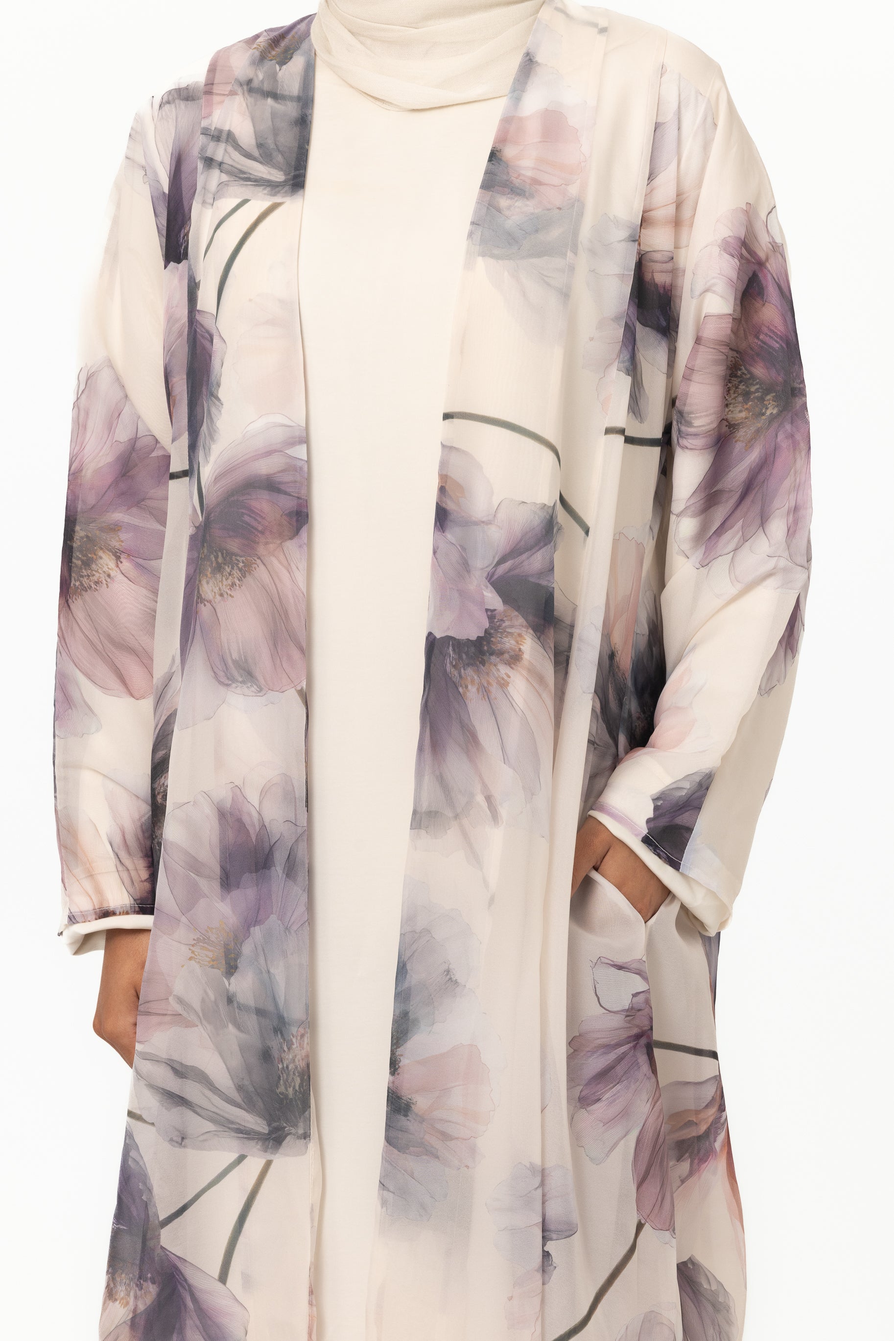 Bloom Organza Open Abaya
