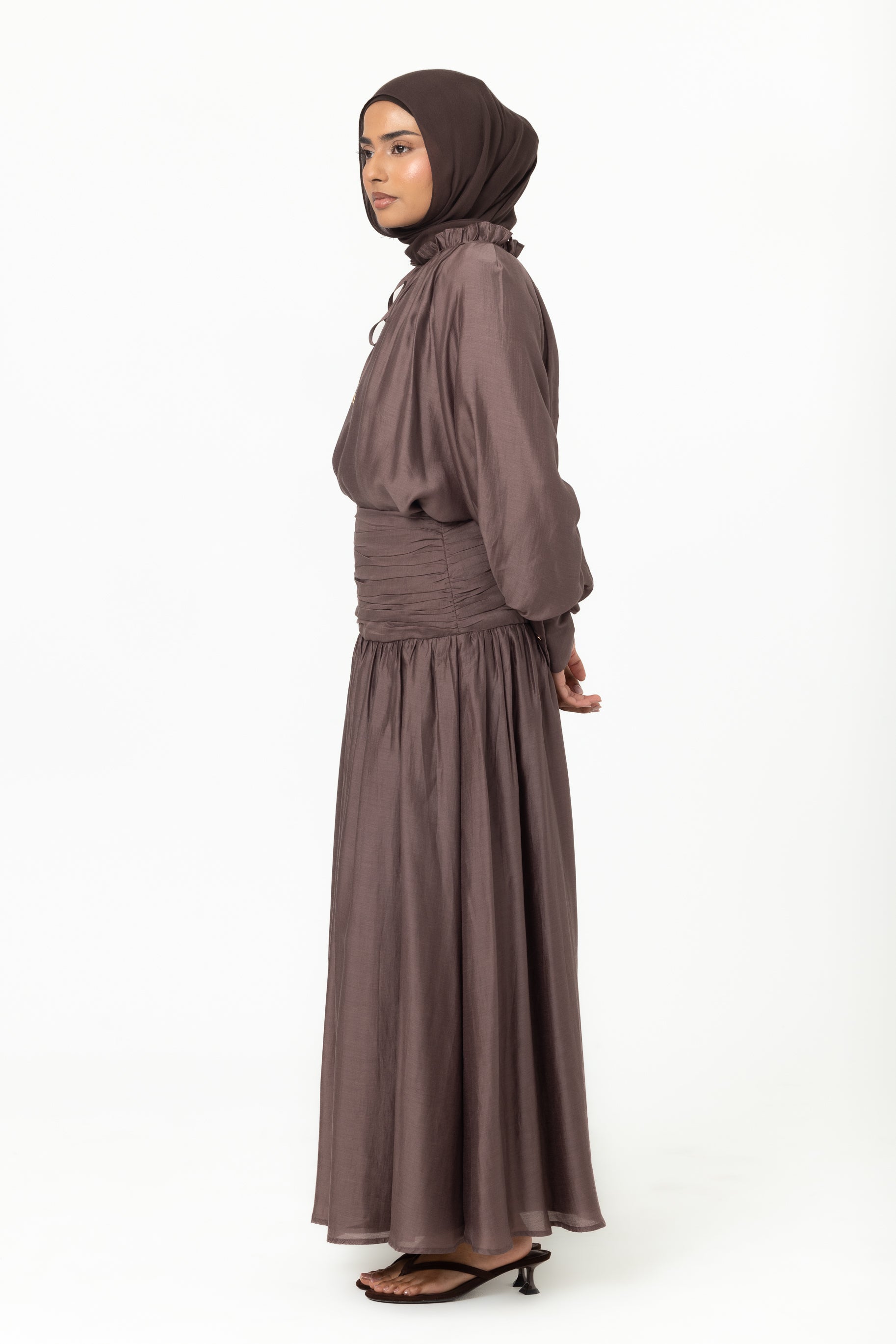 Zaria Ruched Skirt - Chocolate Plum