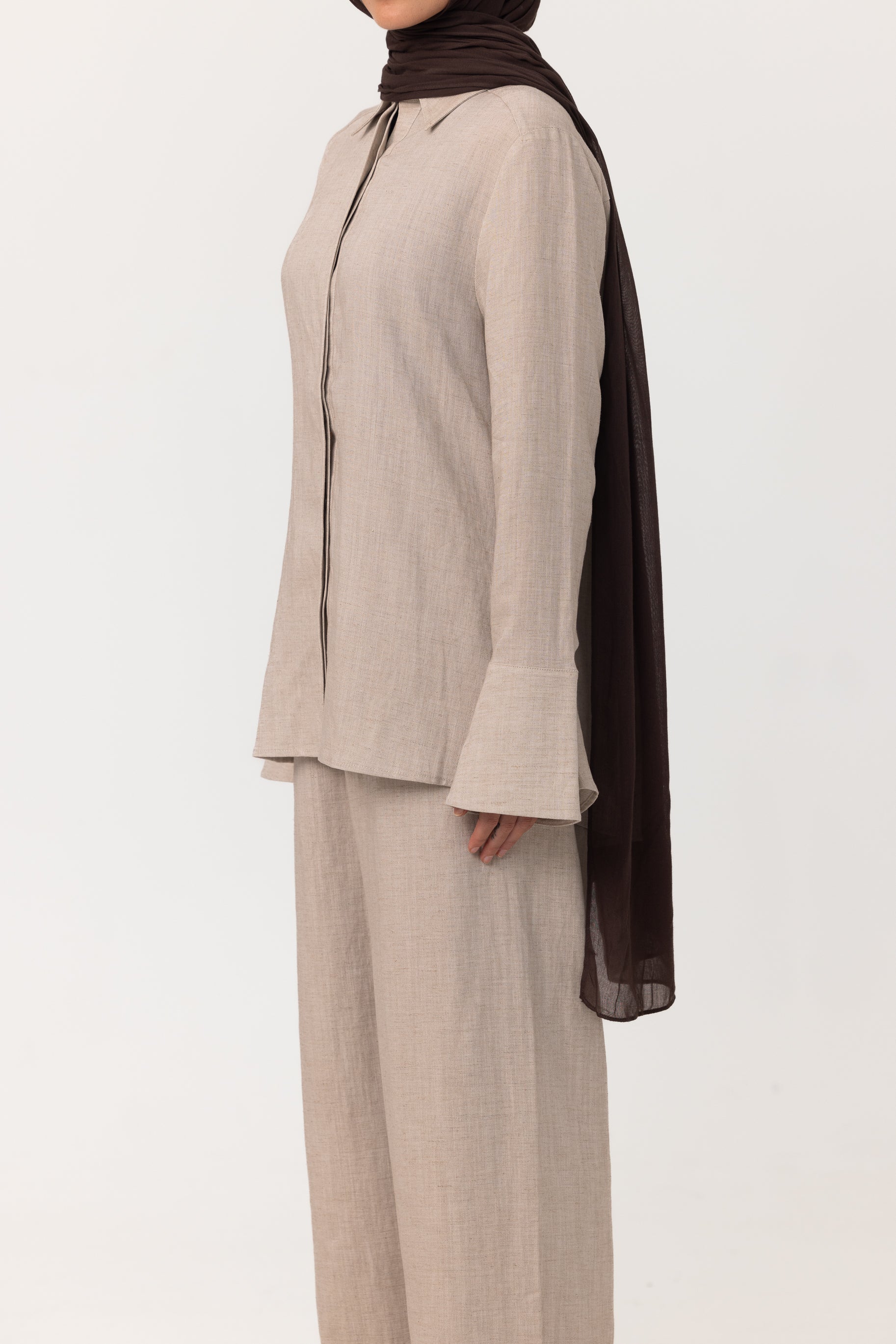 Gianna Button Up Shirt - Natural