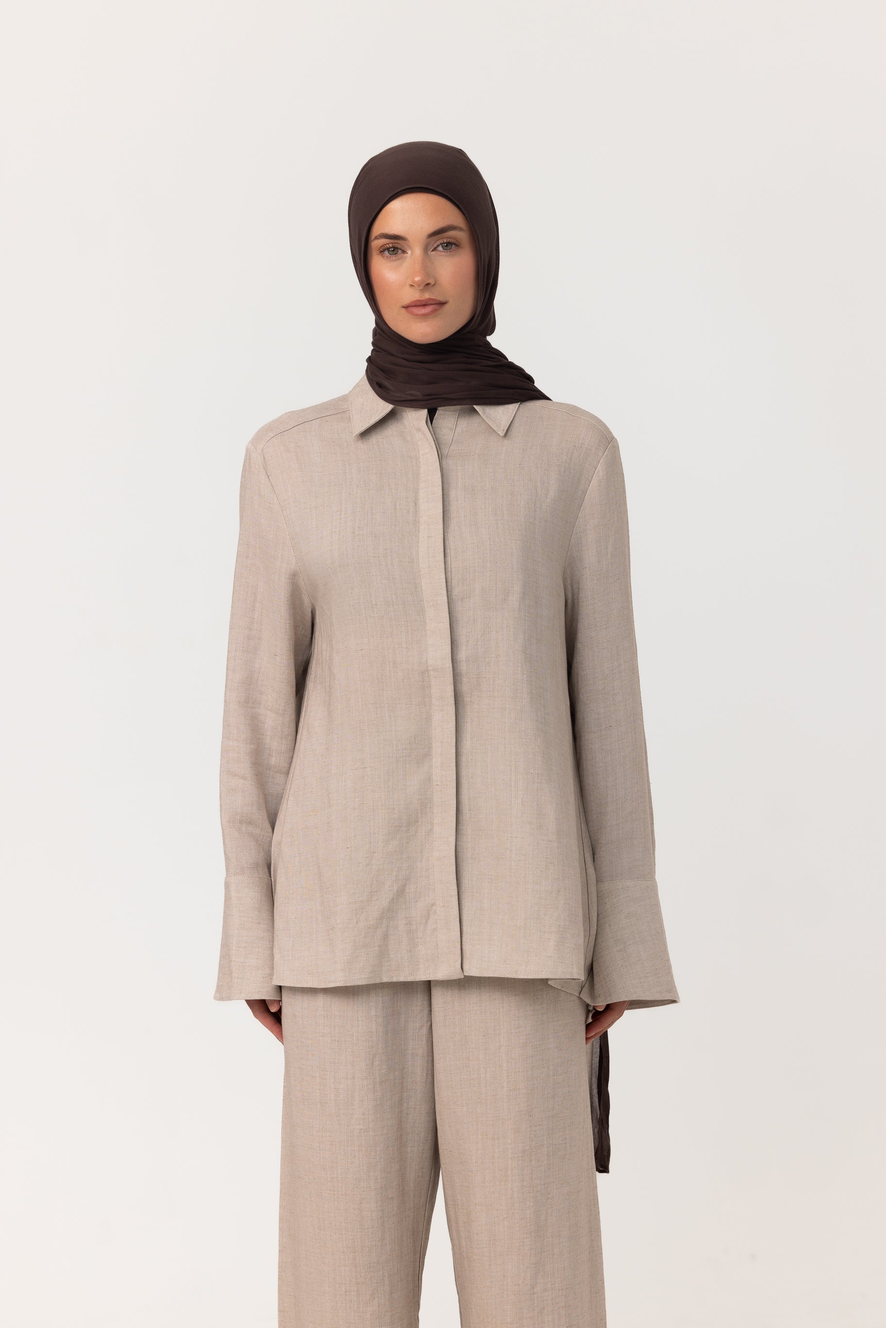 Gianna Button Up Shirt - Natural