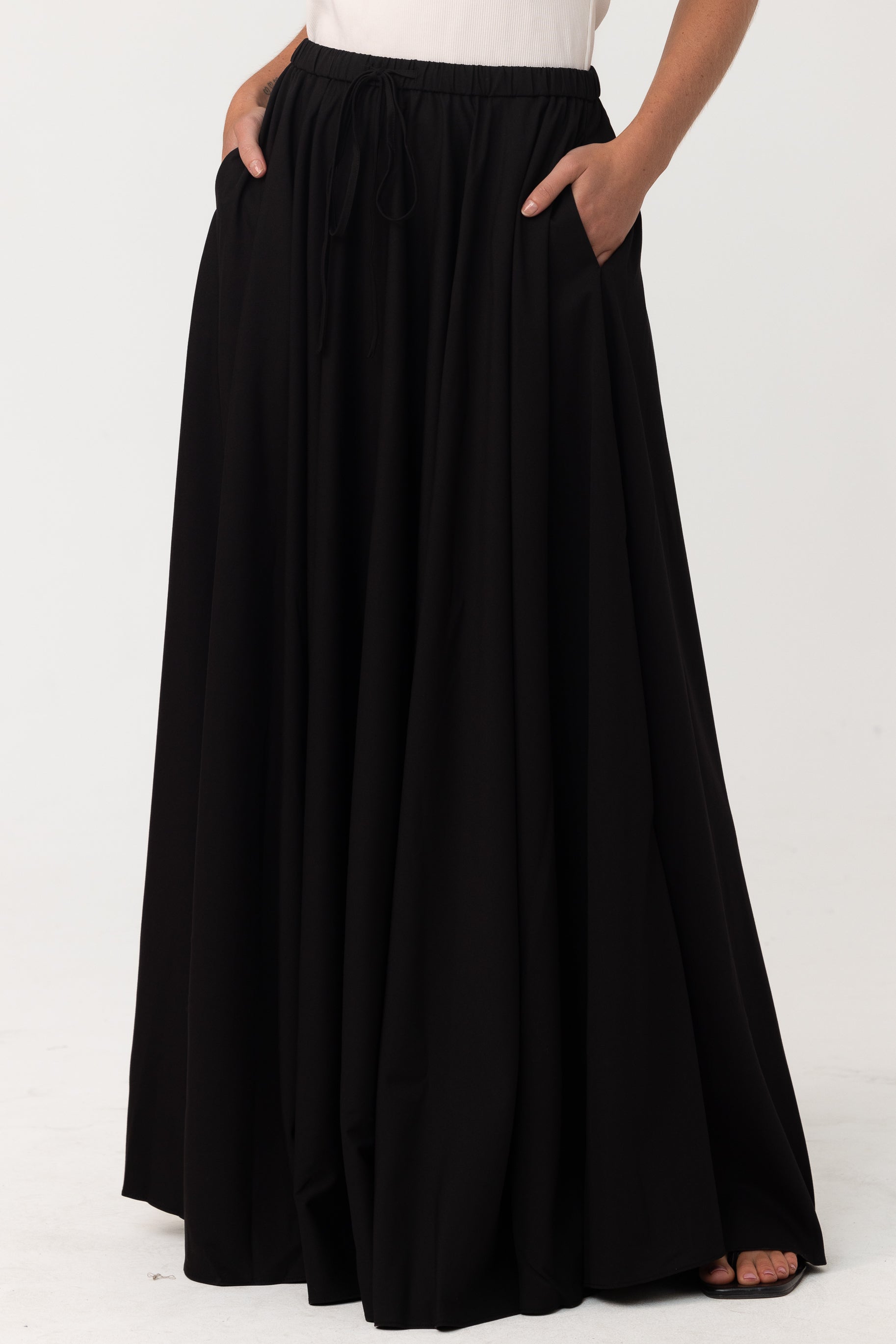 Azrina Drawstring Skirt - Black