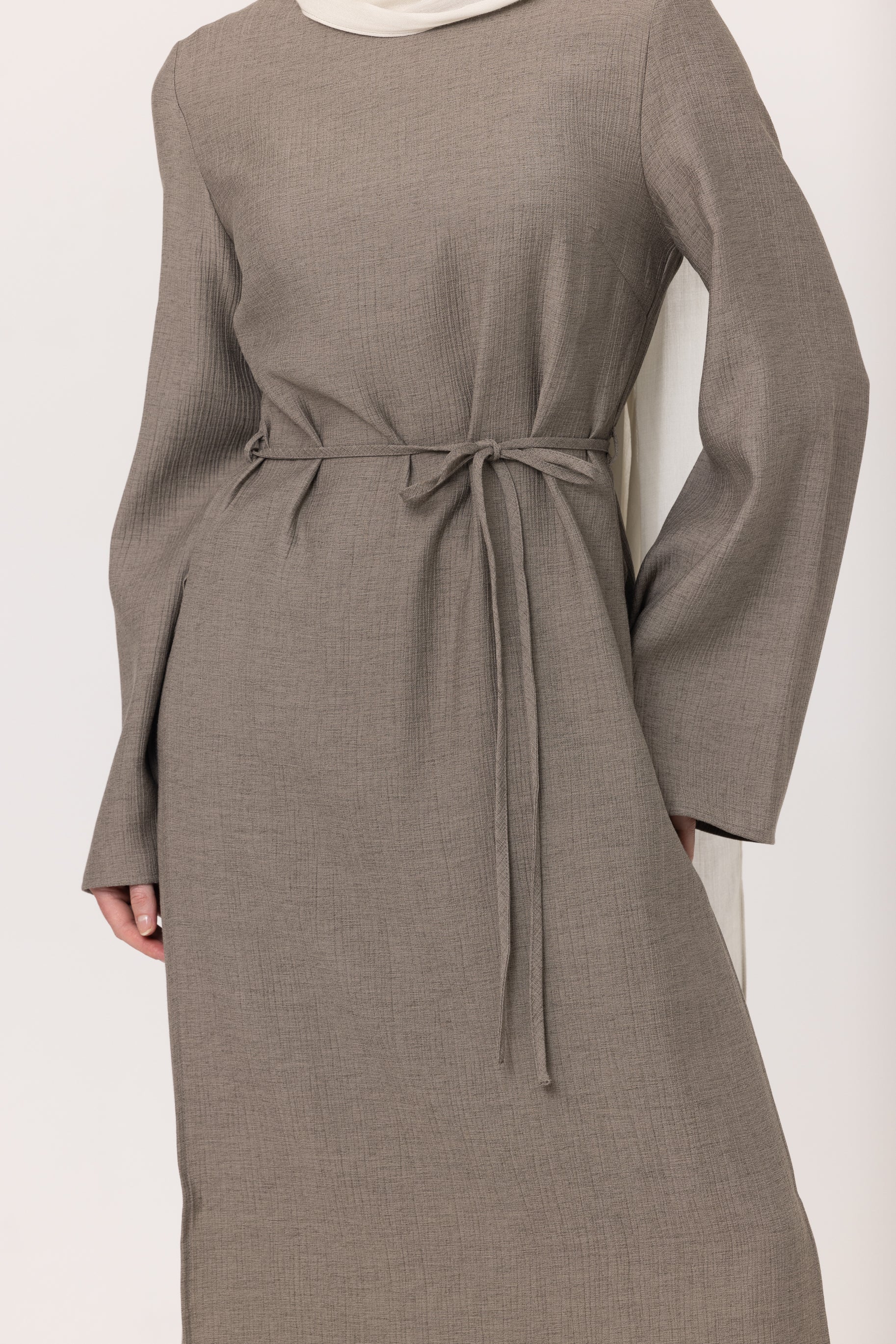 Yara Crinkle Split Tunic - Truffle