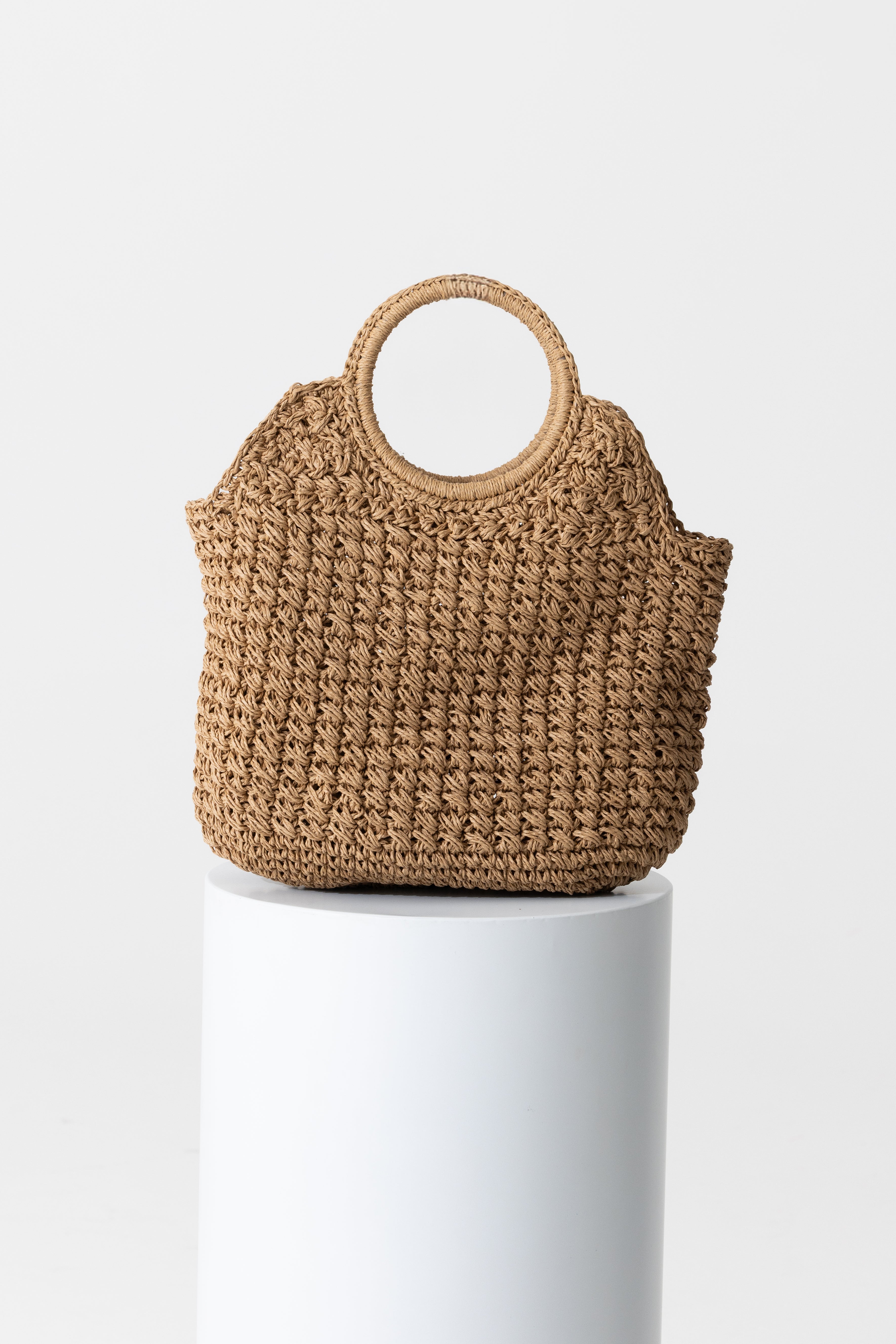 Woven Beachside Tote Bag - Brown