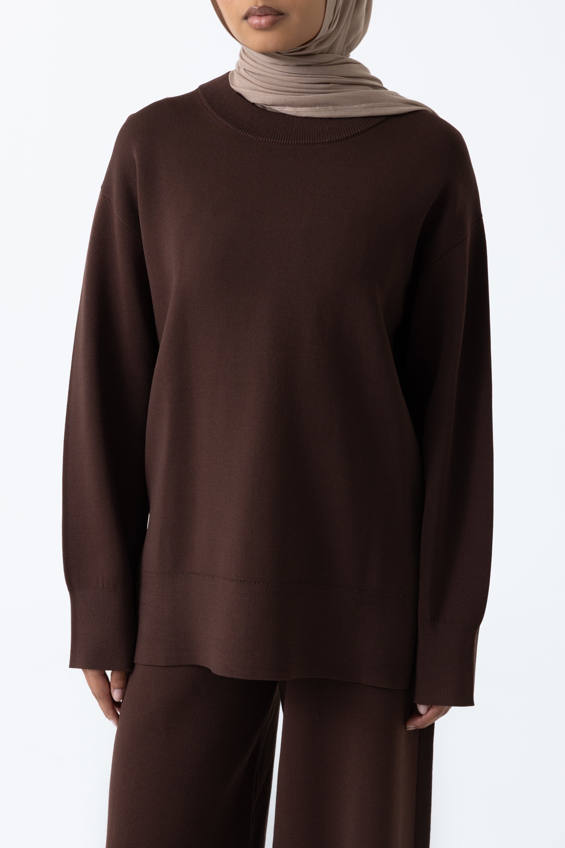 Mya Crew Neck Sweater - Espresso