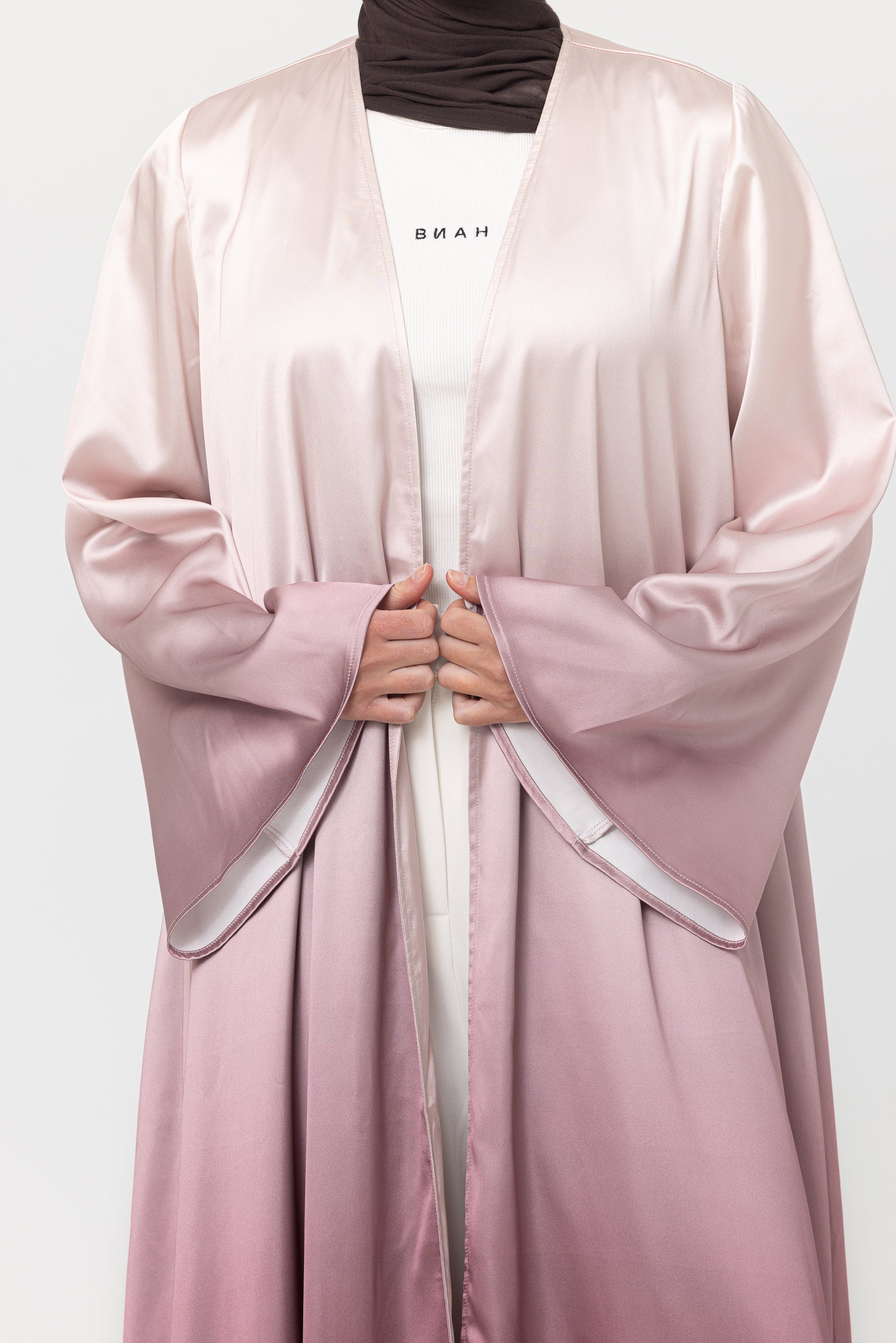 Ombre Open Abaya - Pink